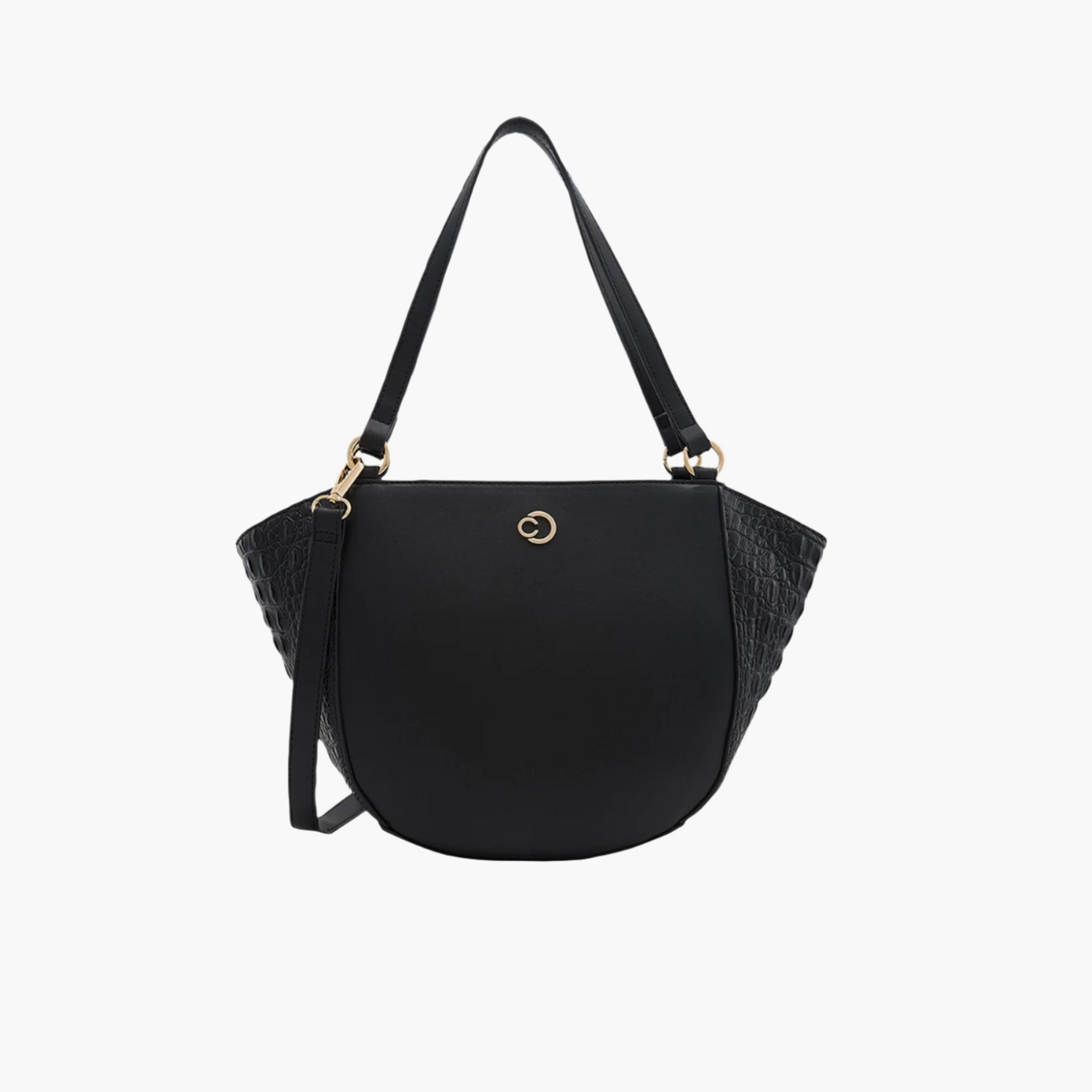 Caprese Felix Textured Double Handle Satchel Bag with Zipper and Detachable Strap | 28 x 22 x 11 CM-women-bagsandwallets-handbags-image-1