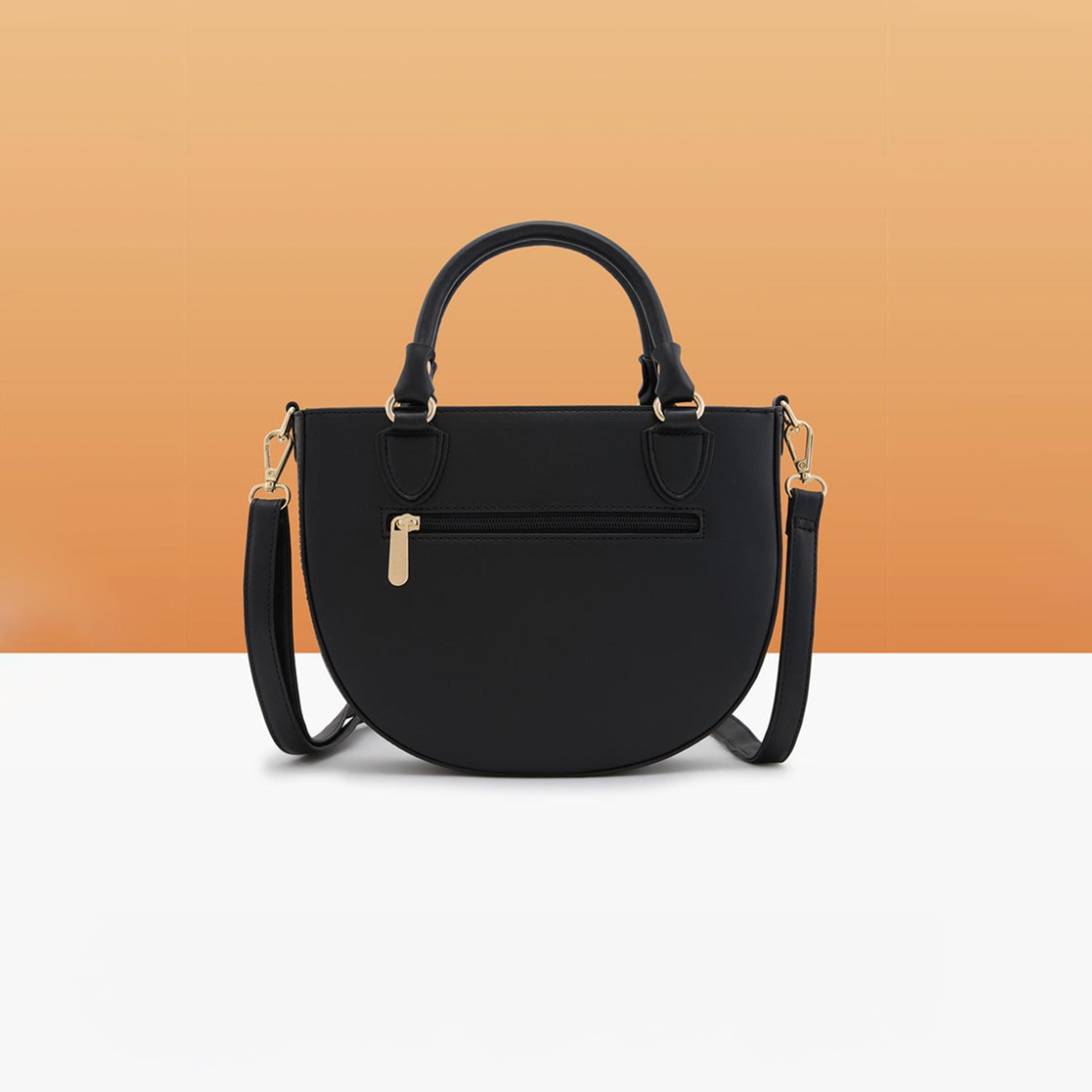 Caprese Felix Textured Double Handle Satchel Bag with Zipper and Detachable Strap | 28 x 22 x 11 CM-women-bagsandwallets-handbags-image-3