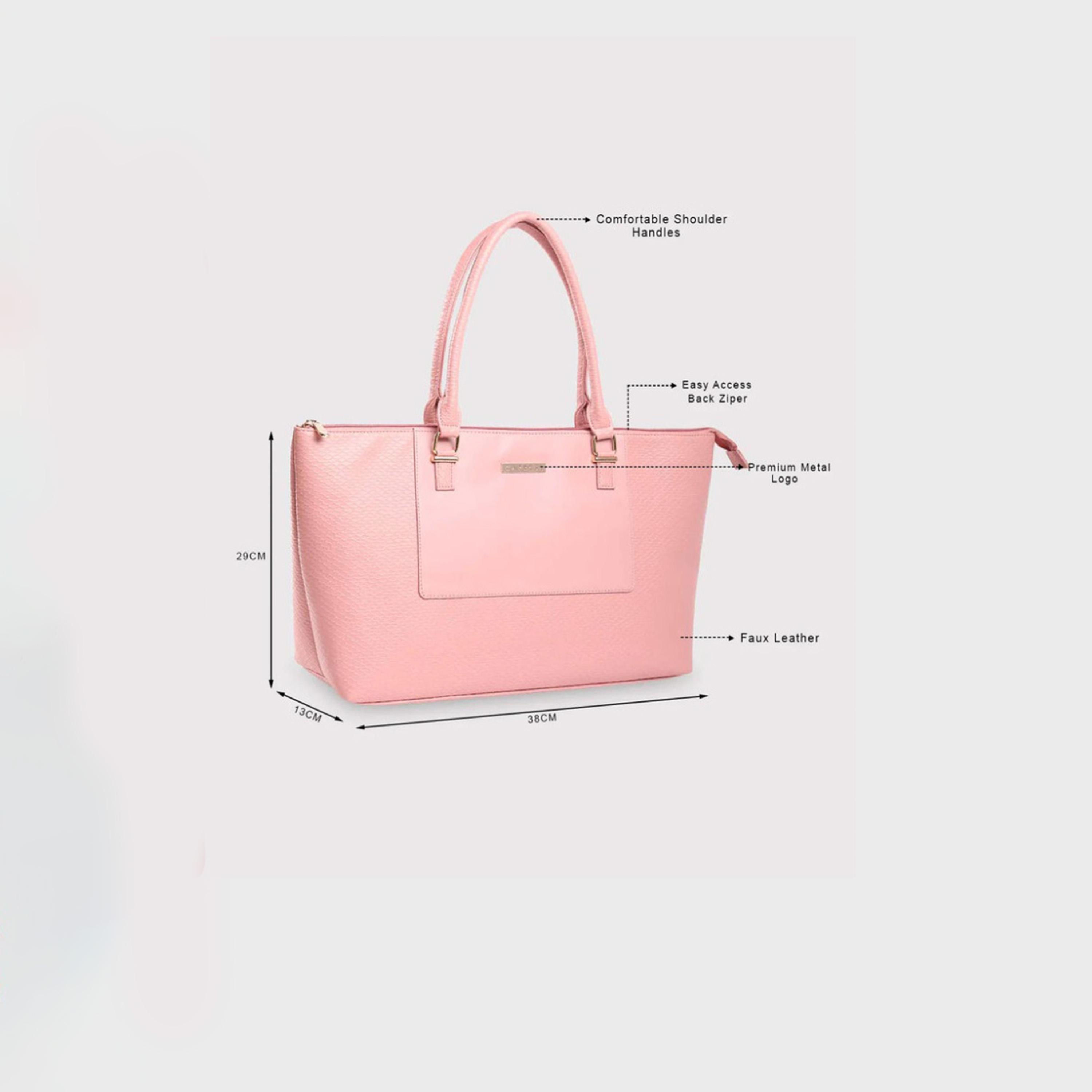 Caprese Fiona Textured Double Handle Tote Bag with Zipper and Detachable Strap | 38 x 29 x 13 CM-women-bagsandwallets-handbags-image-2