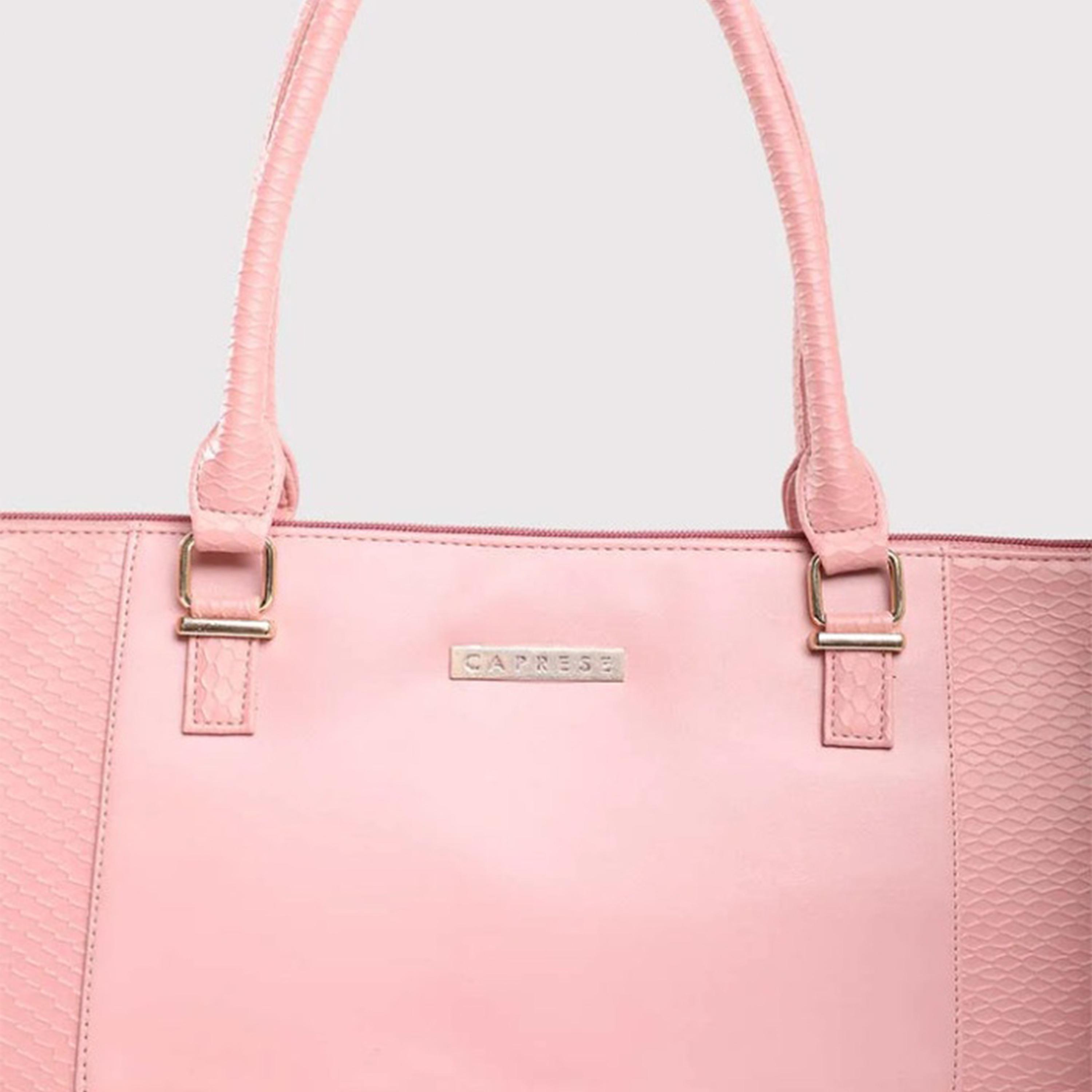 Caprese Fiona Textured Double Handle Tote Bag with Zipper and Detachable Strap | 38 x 29 x 13 CM-women-bagsandwallets-handbags-image-5