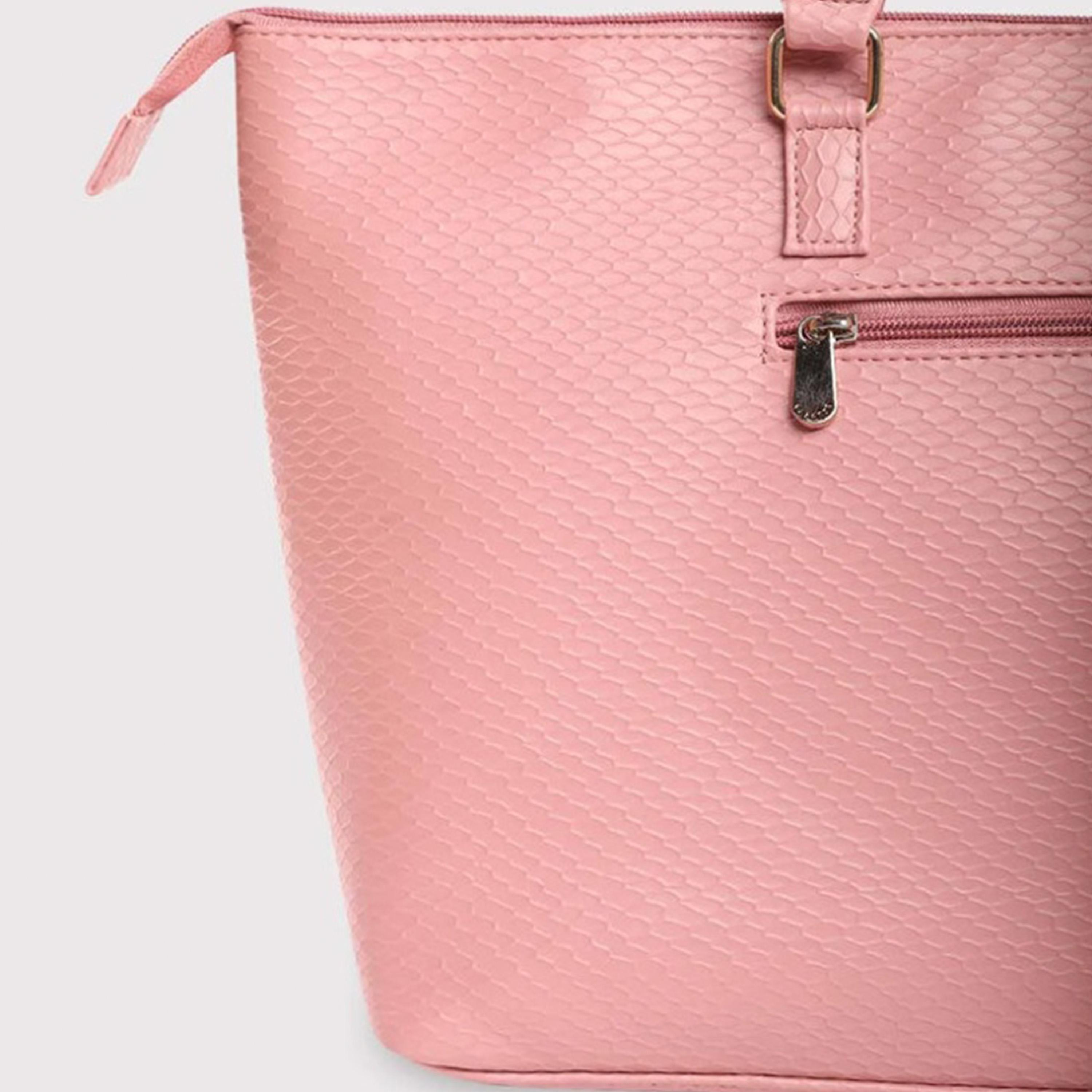 Caprese Fiona Textured Double Handle Tote Bag with Zipper and Detachable Strap | 38 x 29 x 13 CM-women-bagsandwallets-handbags-image-6