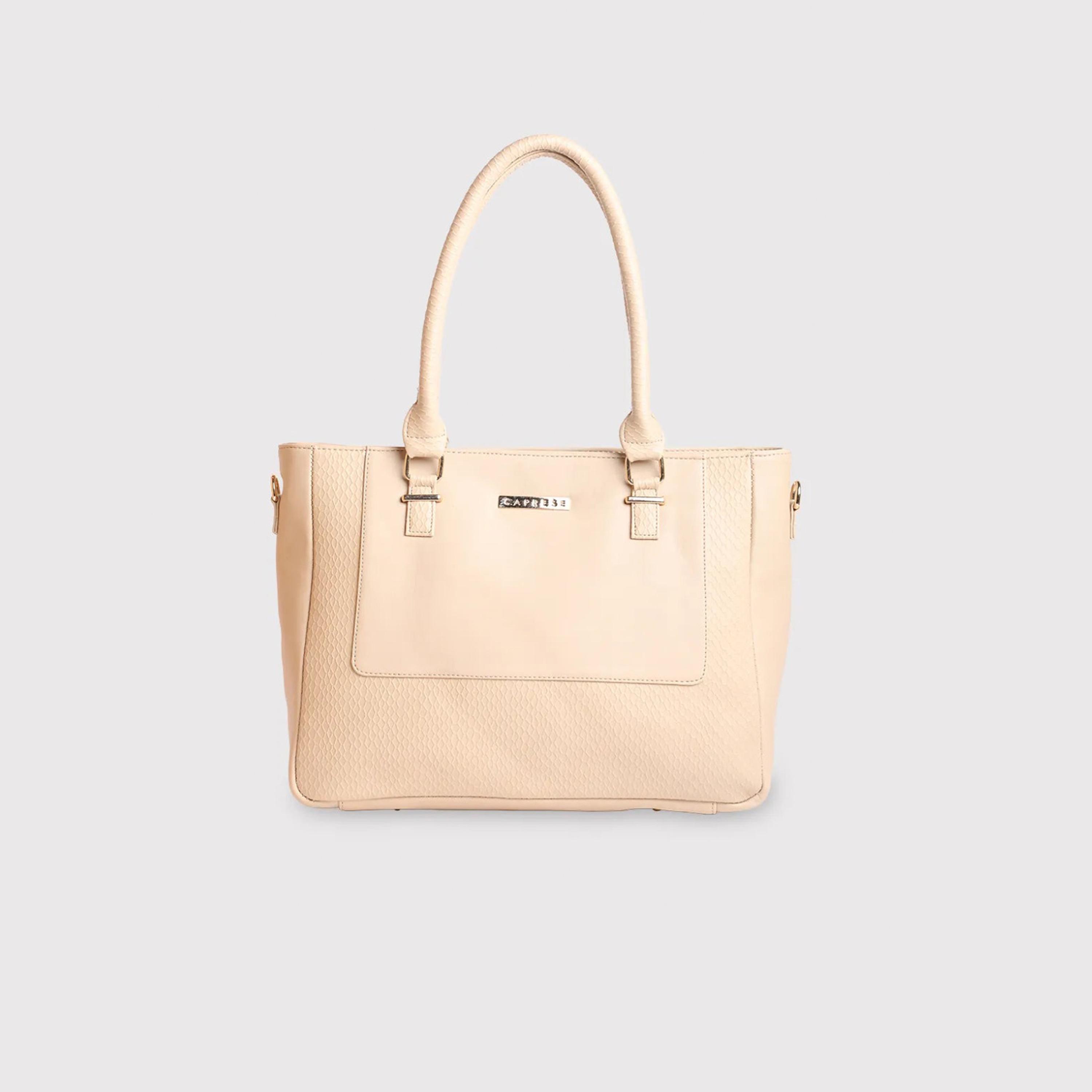 Caprese Fiona Textured Double Handle Tote Bag with Zipper and Detachable Strap | 33 x 24 x 11 CM-women-bagsandwallets-handbags-image-1