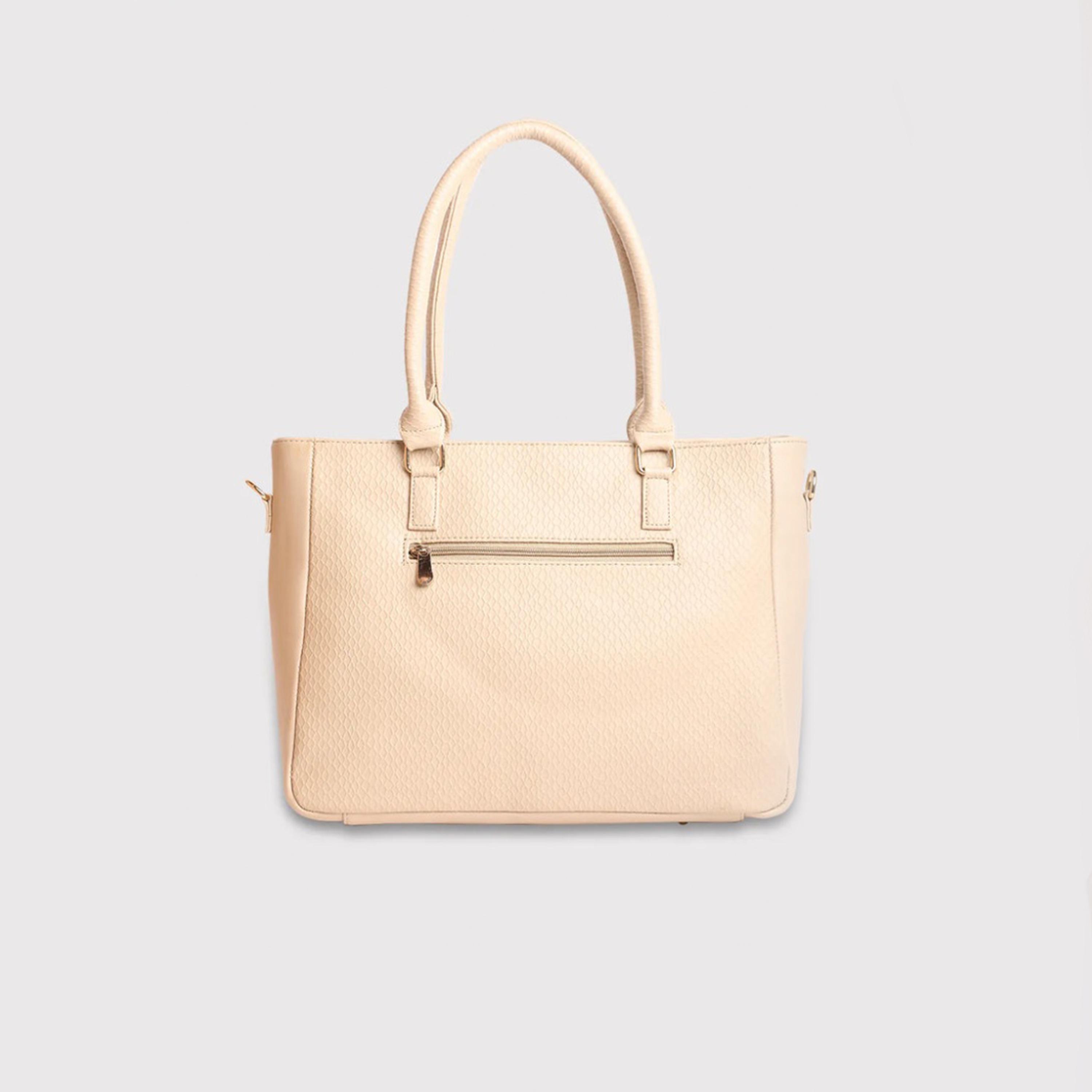 Caprese Fiona Textured Double Handle Tote Bag with Zipper and Detachable Strap | 33 x 24 x 11 CM-women-bagsandwallets-handbags-image-4