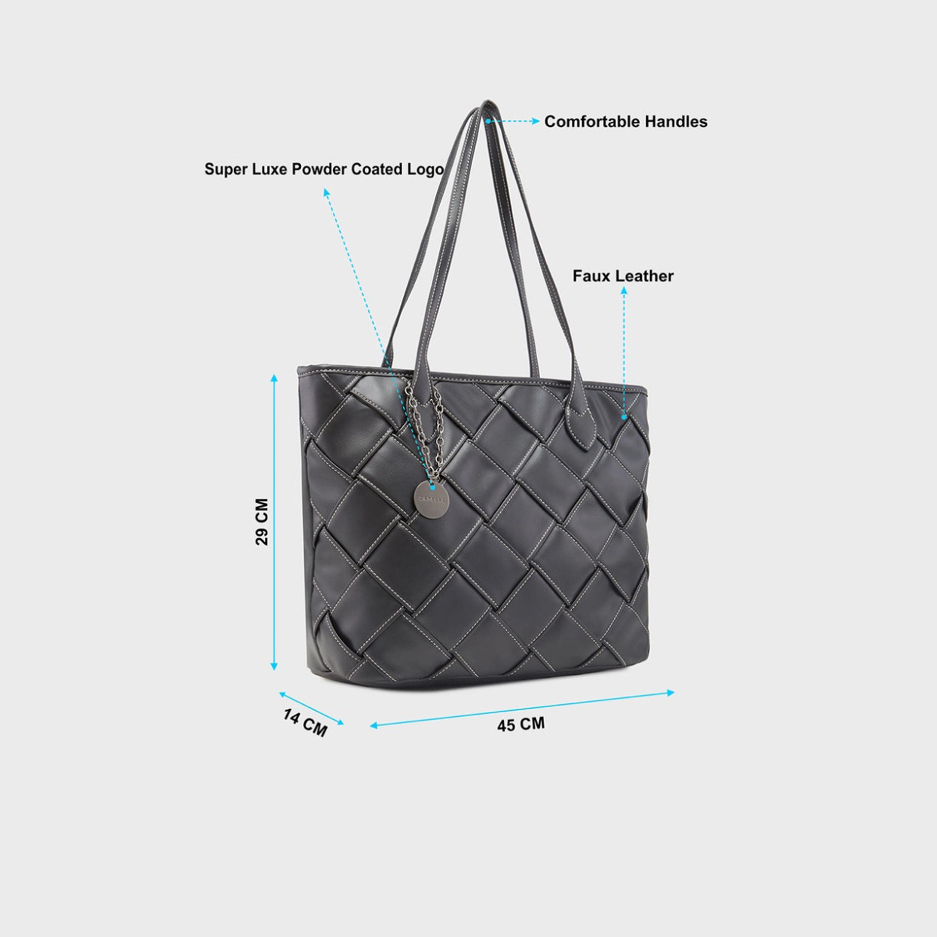 Caprese Gypsy Textured Double Handle Tote Bag with Zipper | 45 x 29 x 14 CM-women-bagsandwallets-handbags-image-4