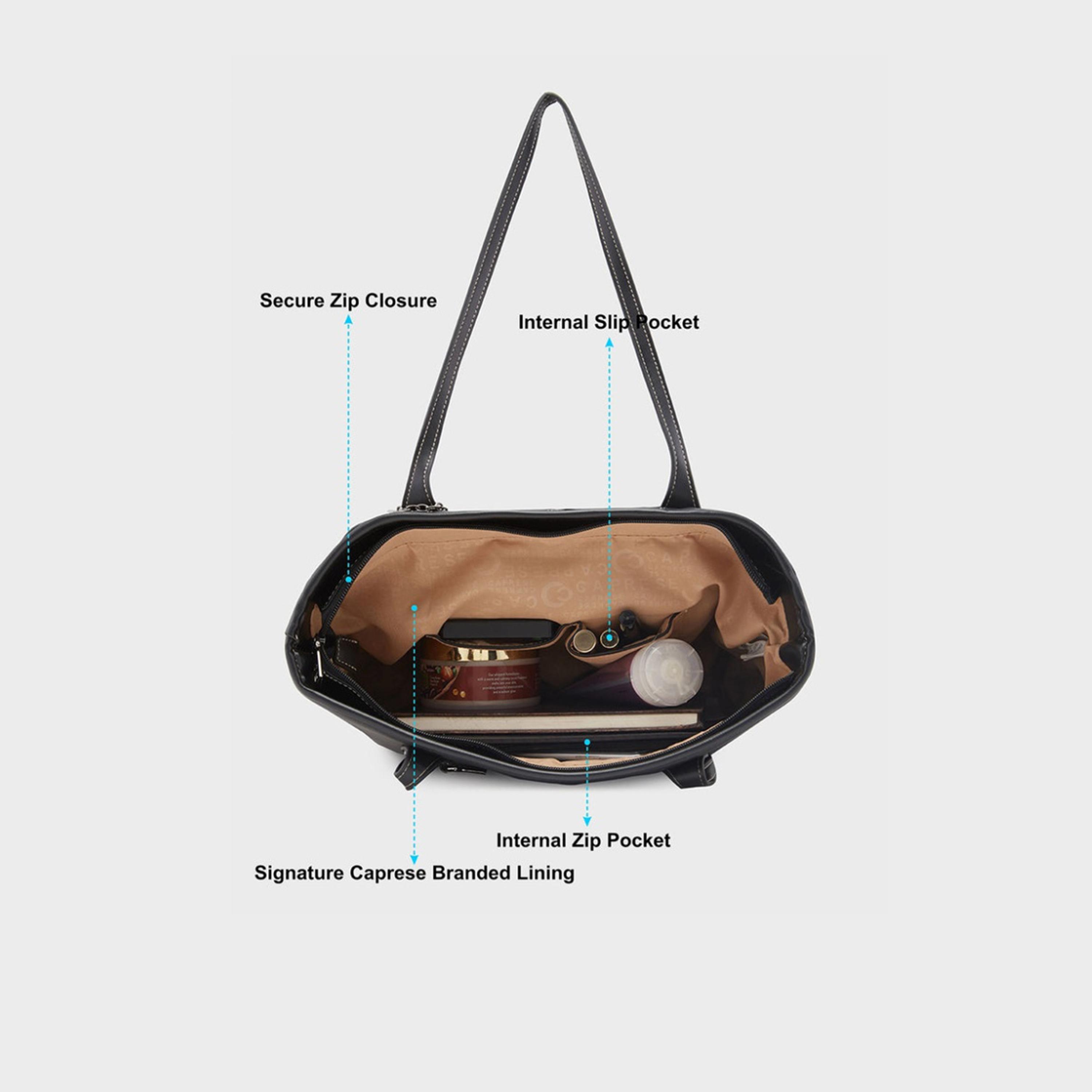 Caprese Gypsy Textured Double Handle Tote Bag with Zipper | 45 x 29 x 14 CM-women-bagsandwallets-handbags-image-6