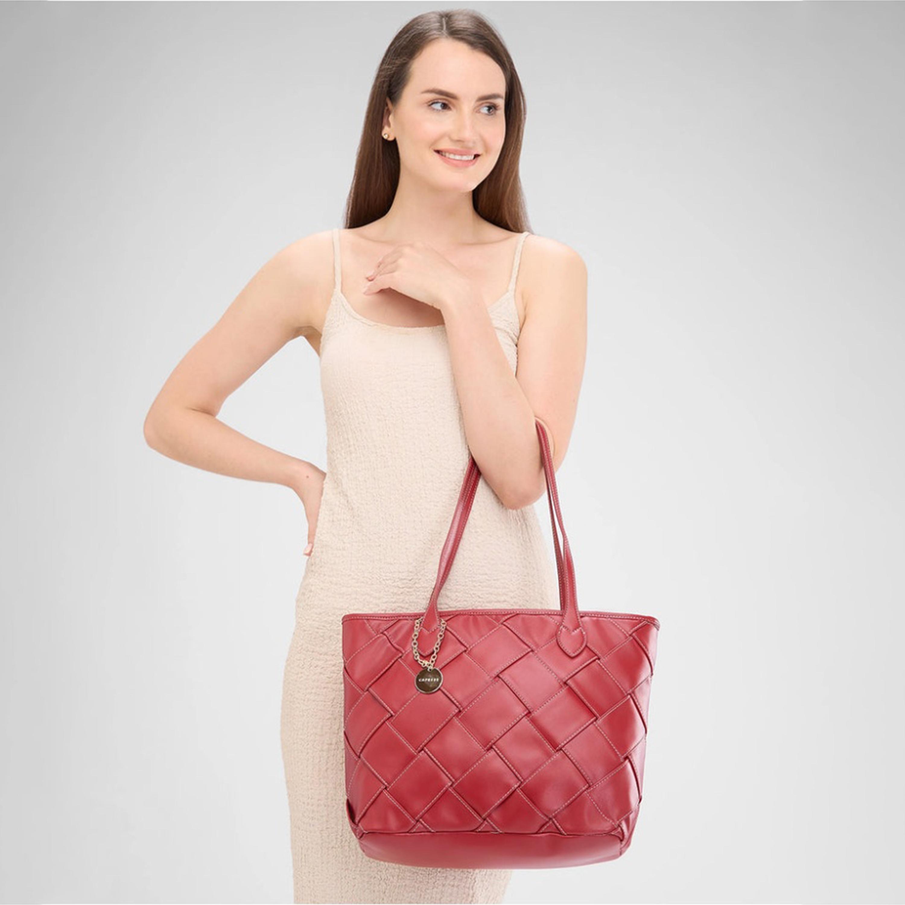 Caprese Gypsy Textured Double Handle Tote Bag with Zipper | 45 x 29 x 14 CM-women-bagsandwallets-handbags-image-2