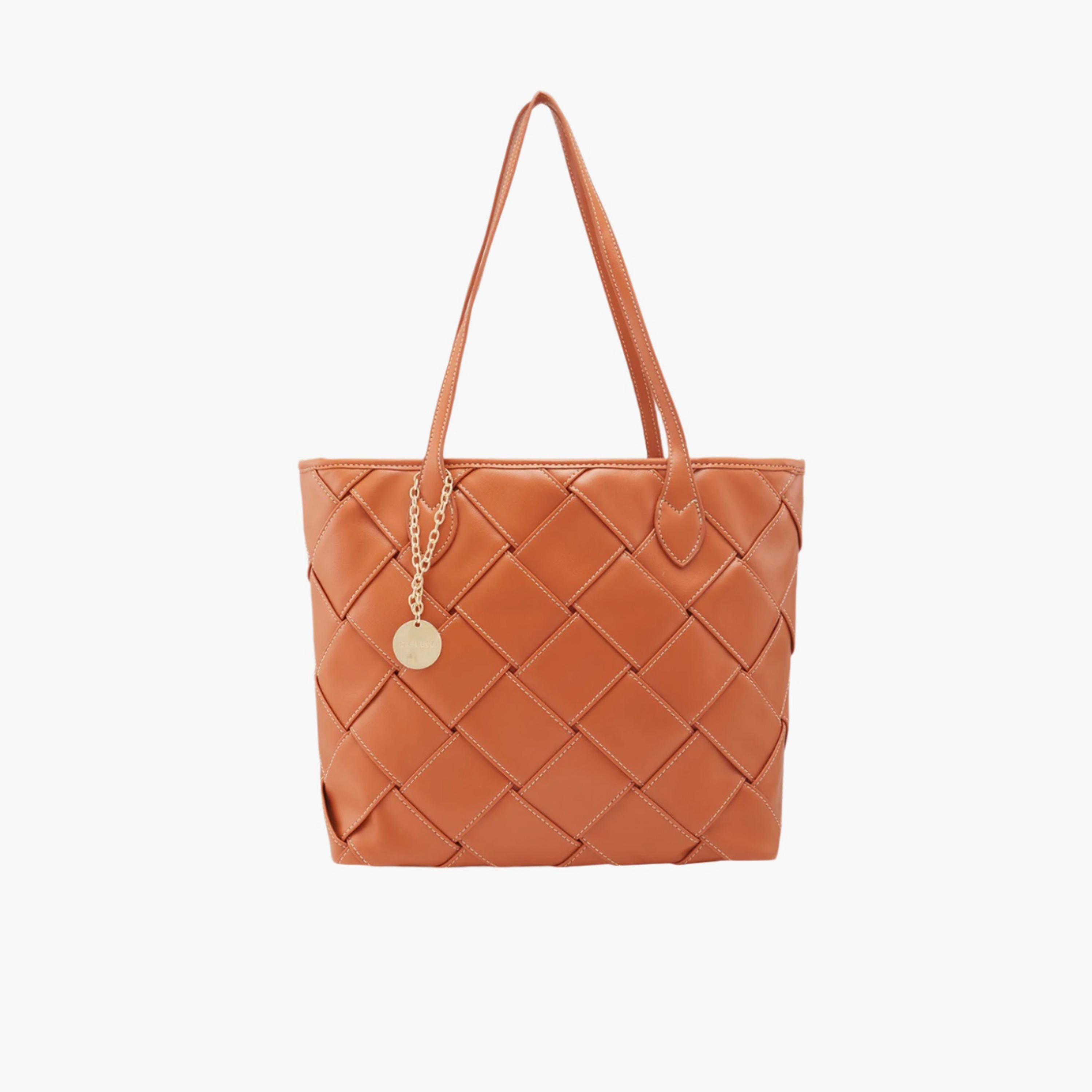 Caprese Gypsy Textured Double Handle Tote Bag with Zipper | 30 x 25 x 15 CM-women-bagsandwallets-handbags-image-1