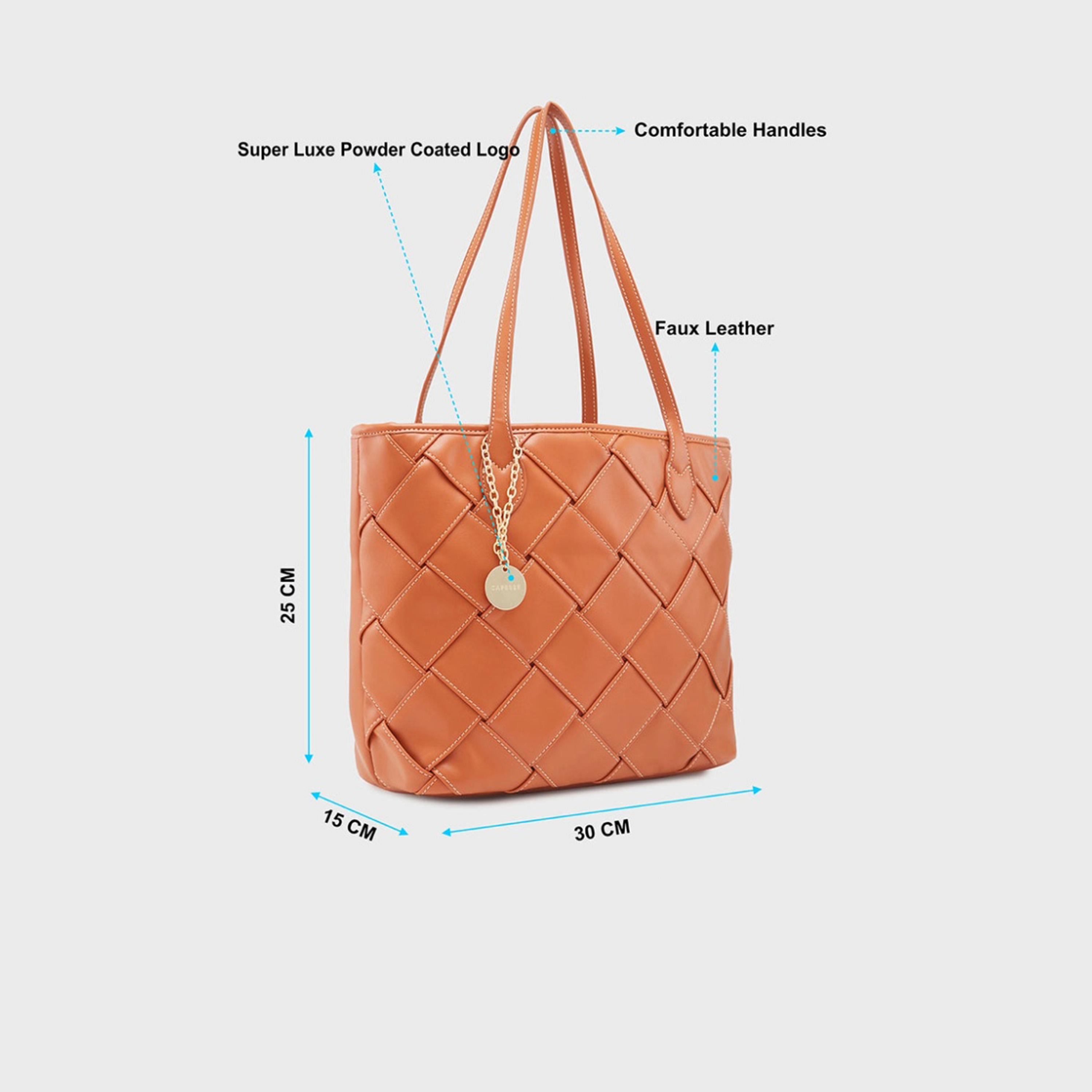 Caprese Gypsy Textured Double Handle Tote Bag with Zipper | 30 x 25 x 15 CM-women-bagsandwallets-handbags-image-5