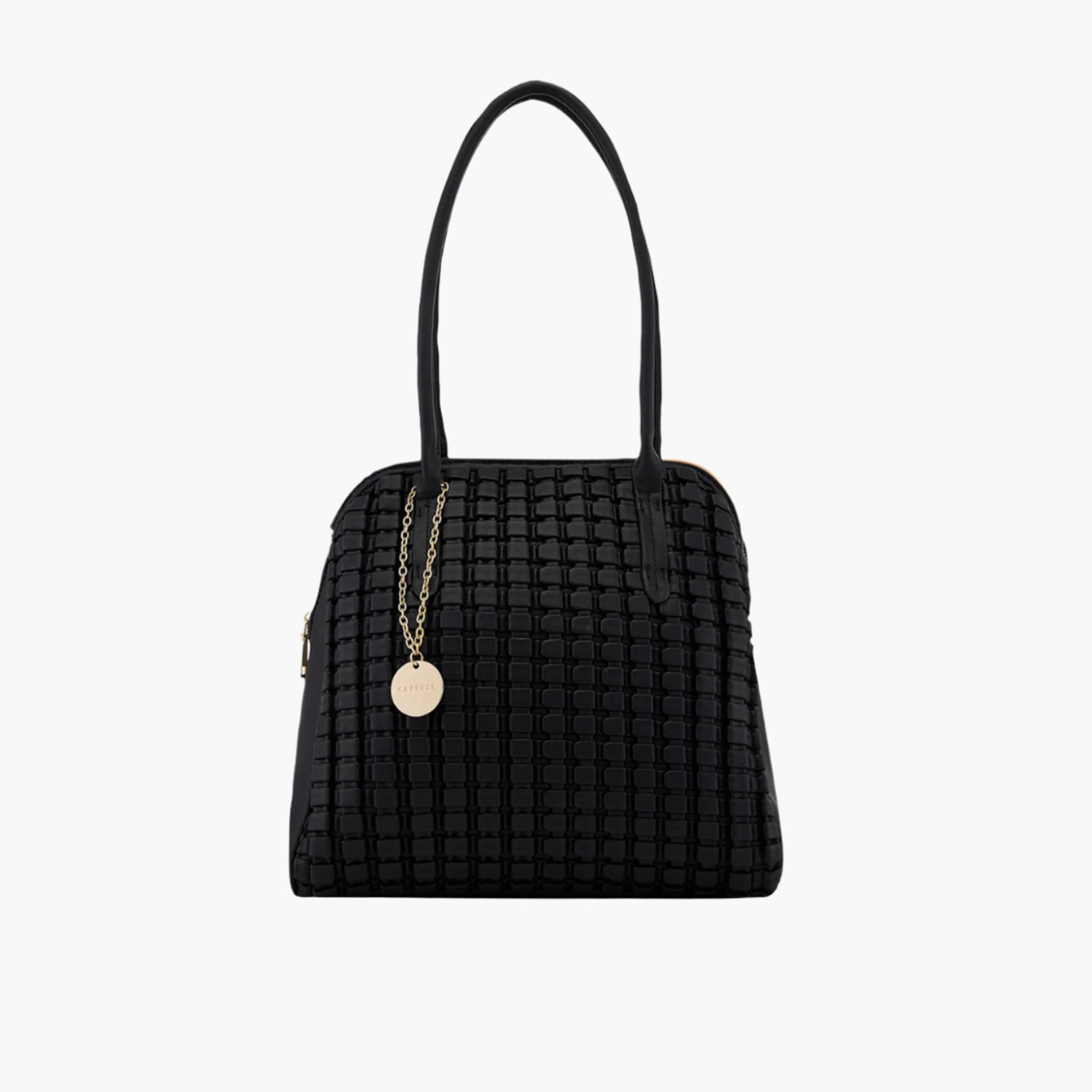 Caprese Havana Textured Double Handle Satchel Bag with Zipper | 28 x 22 x 11 CM-women-bagsandwallets-handbags-image-1