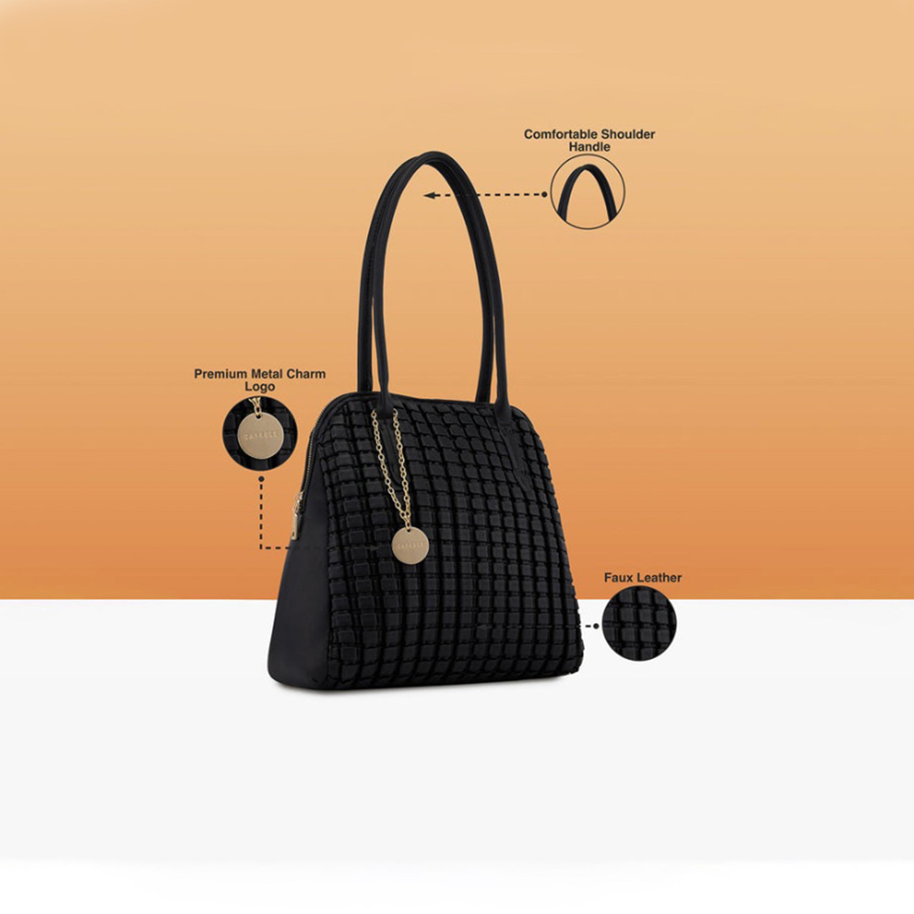 Caprese Havana Textured Double Handle Satchel Bag with Zipper | 28 x 22 x 11 CM-women-bagsandwallets-handbags-image-3