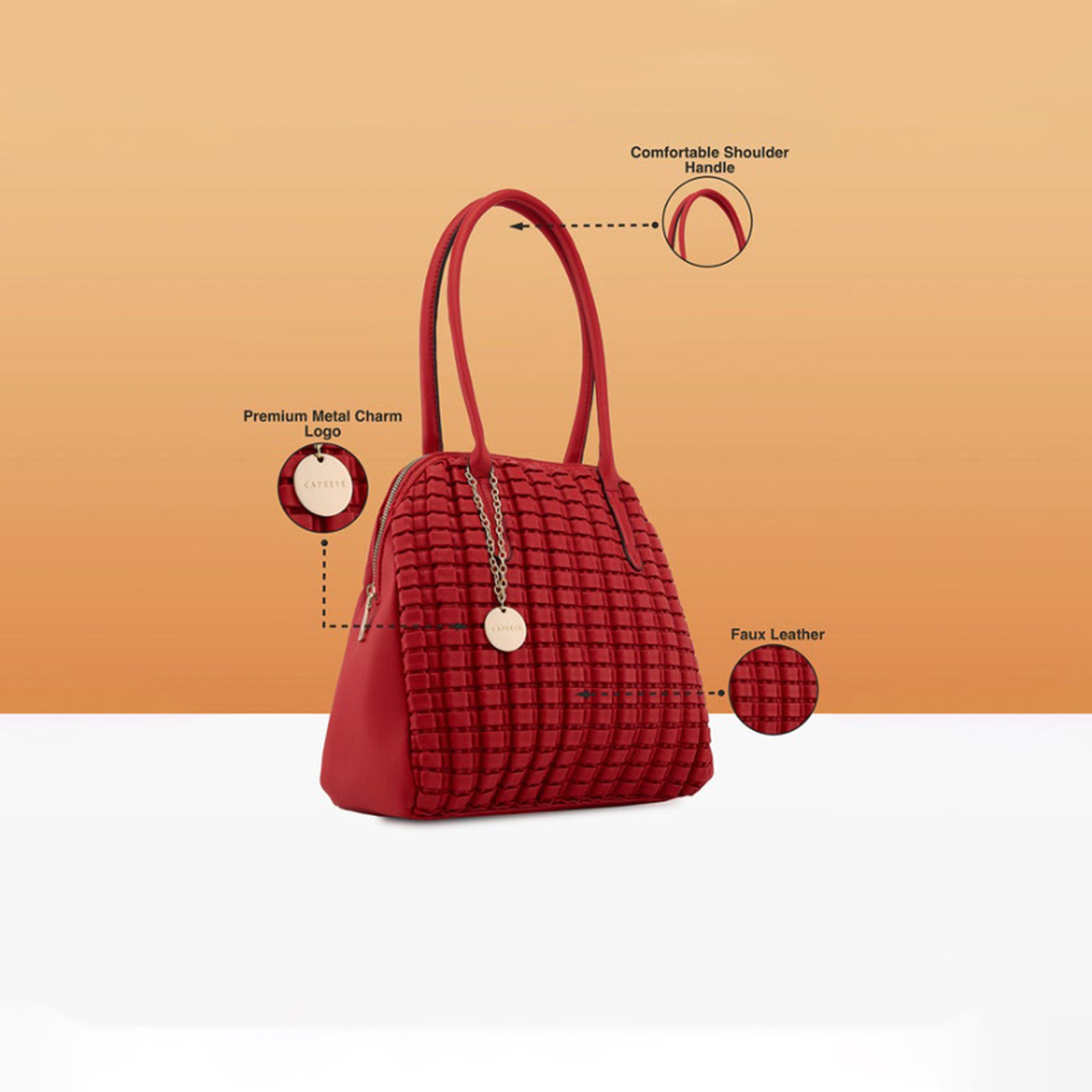 Caprese Havana Textured Double Handle Satchel Bag with Zipper | 28 x 22 x 11 CM-women-bagsandwallets-handbags-image-3