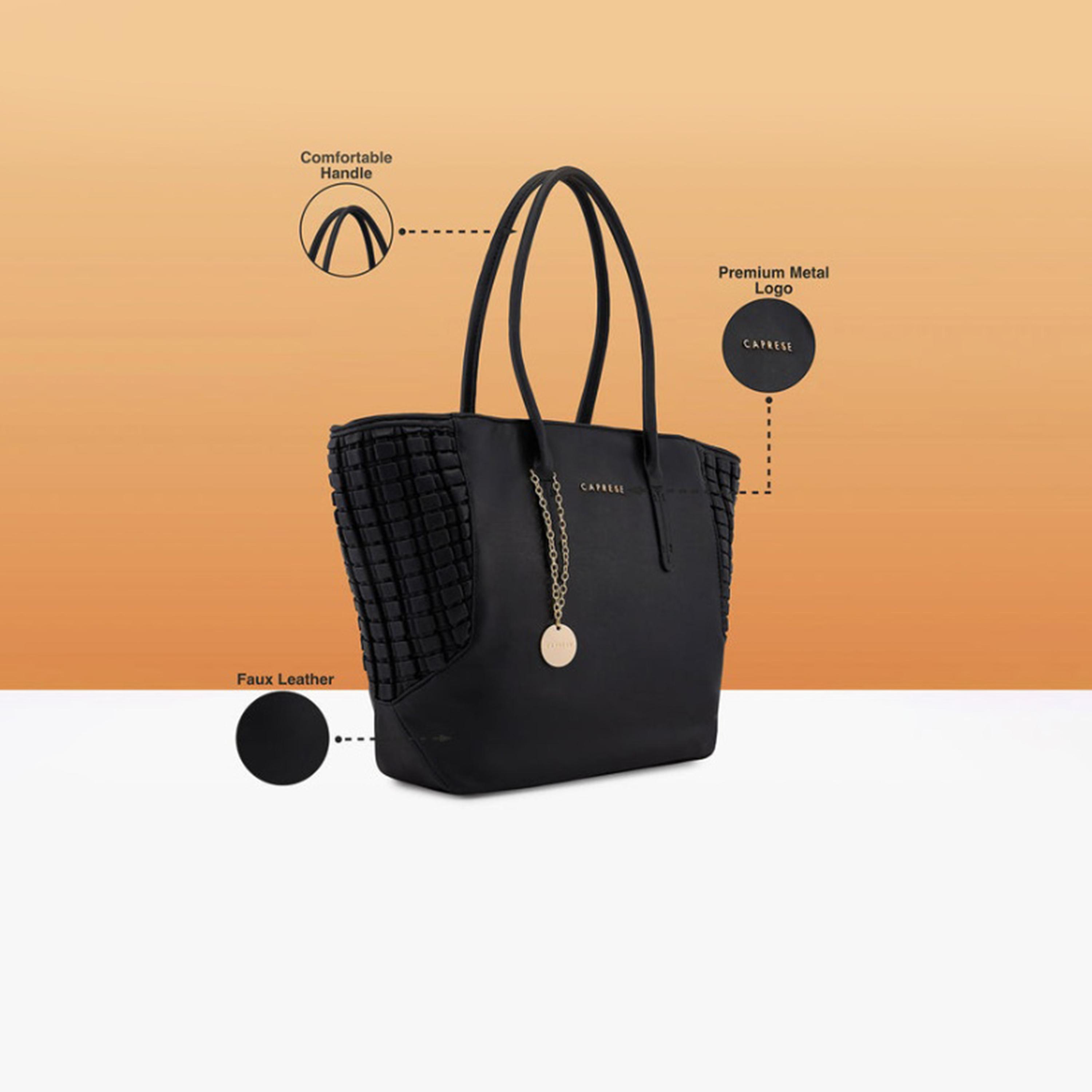 Caprese Havana Plain Double Handle Tote Bag with Zipper | 30 x 25 x 12 CM-women-bagsandwallets-handbags-image-2