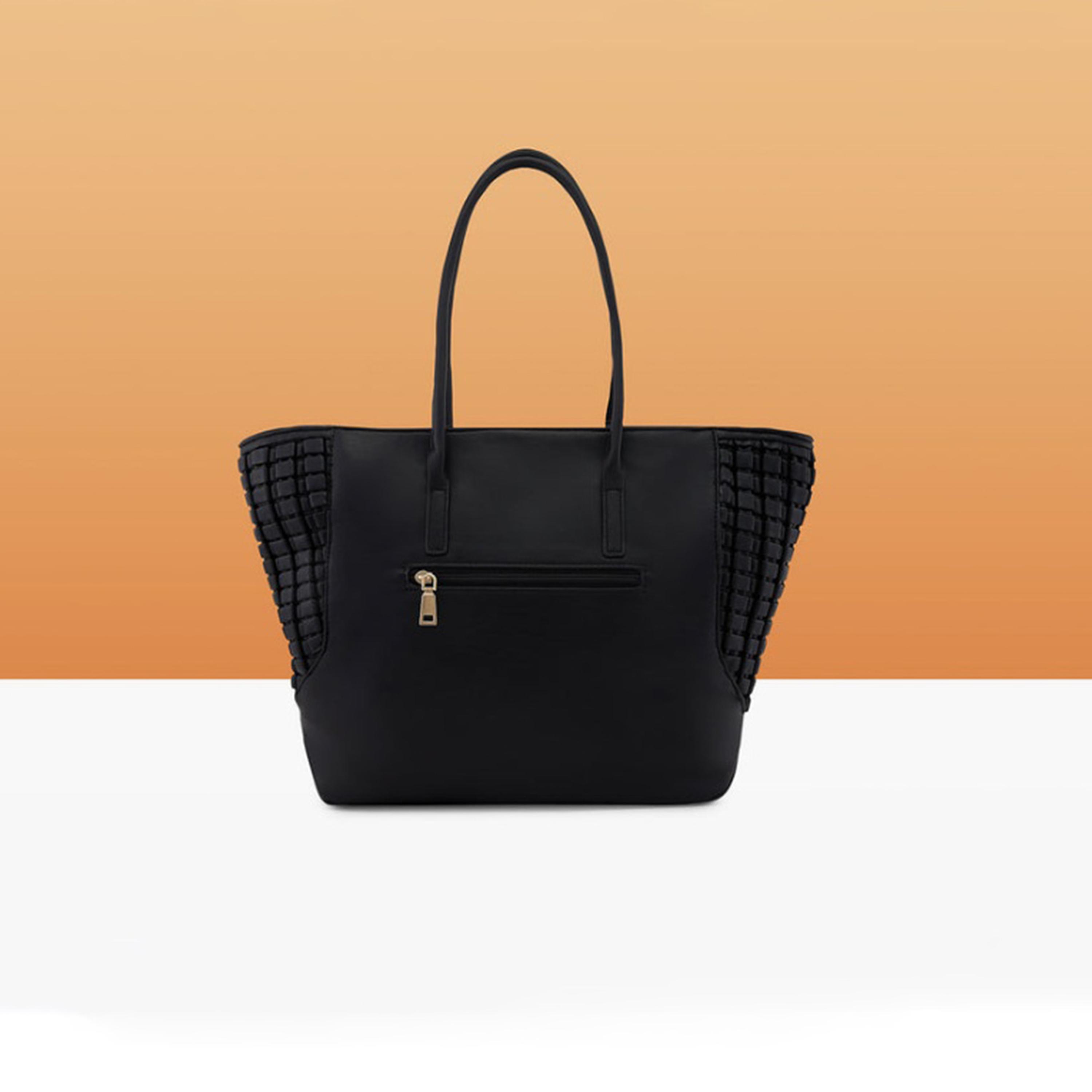 Caprese Havana Plain Double Handle Tote Bag with Zipper | 30 x 25 x 12 CM-women-bagsandwallets-handbags-image-3