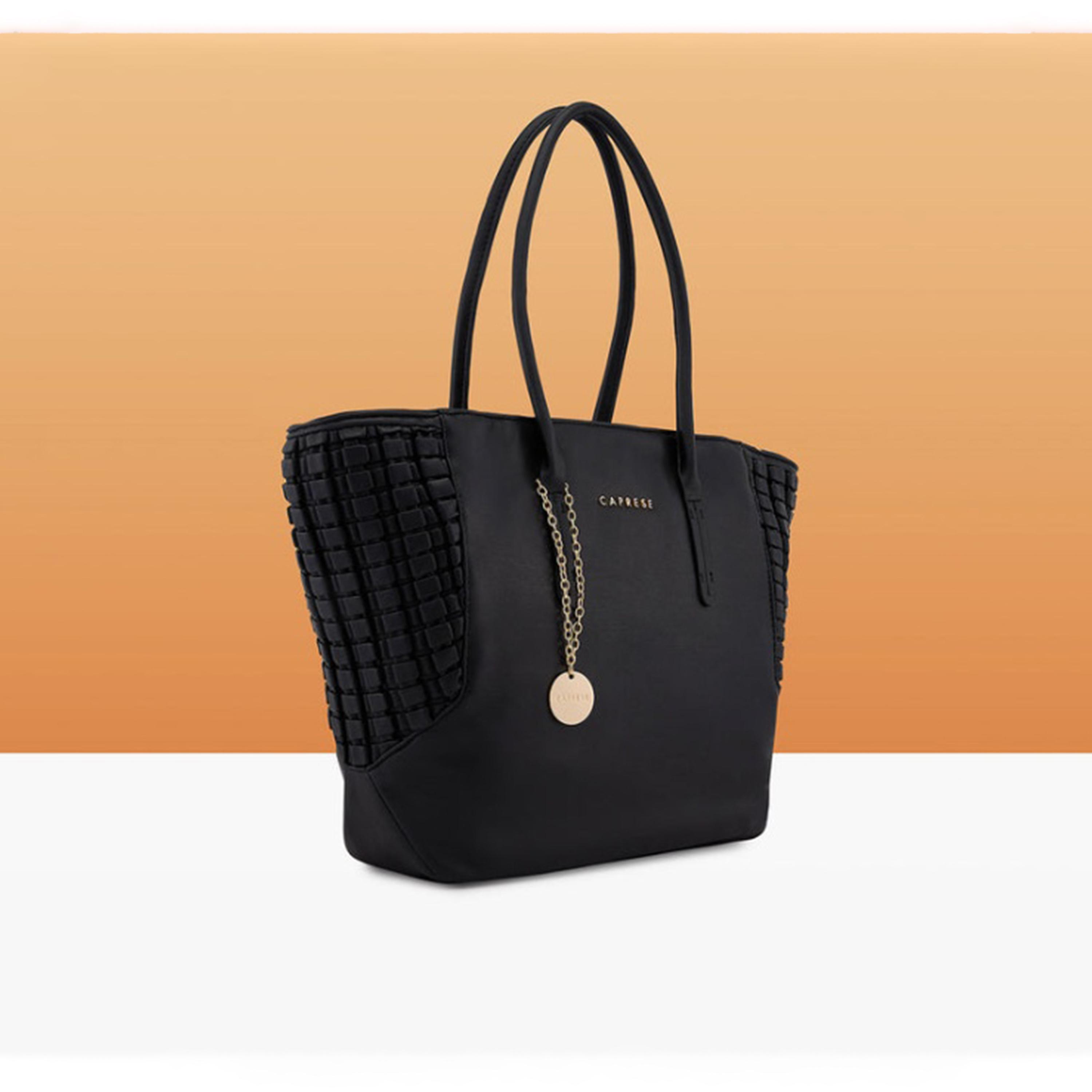 Caprese Havana Plain Double Handle Tote Bag with Zipper | 30 x 25 x 12 CM-women-bagsandwallets-handbags-image-5