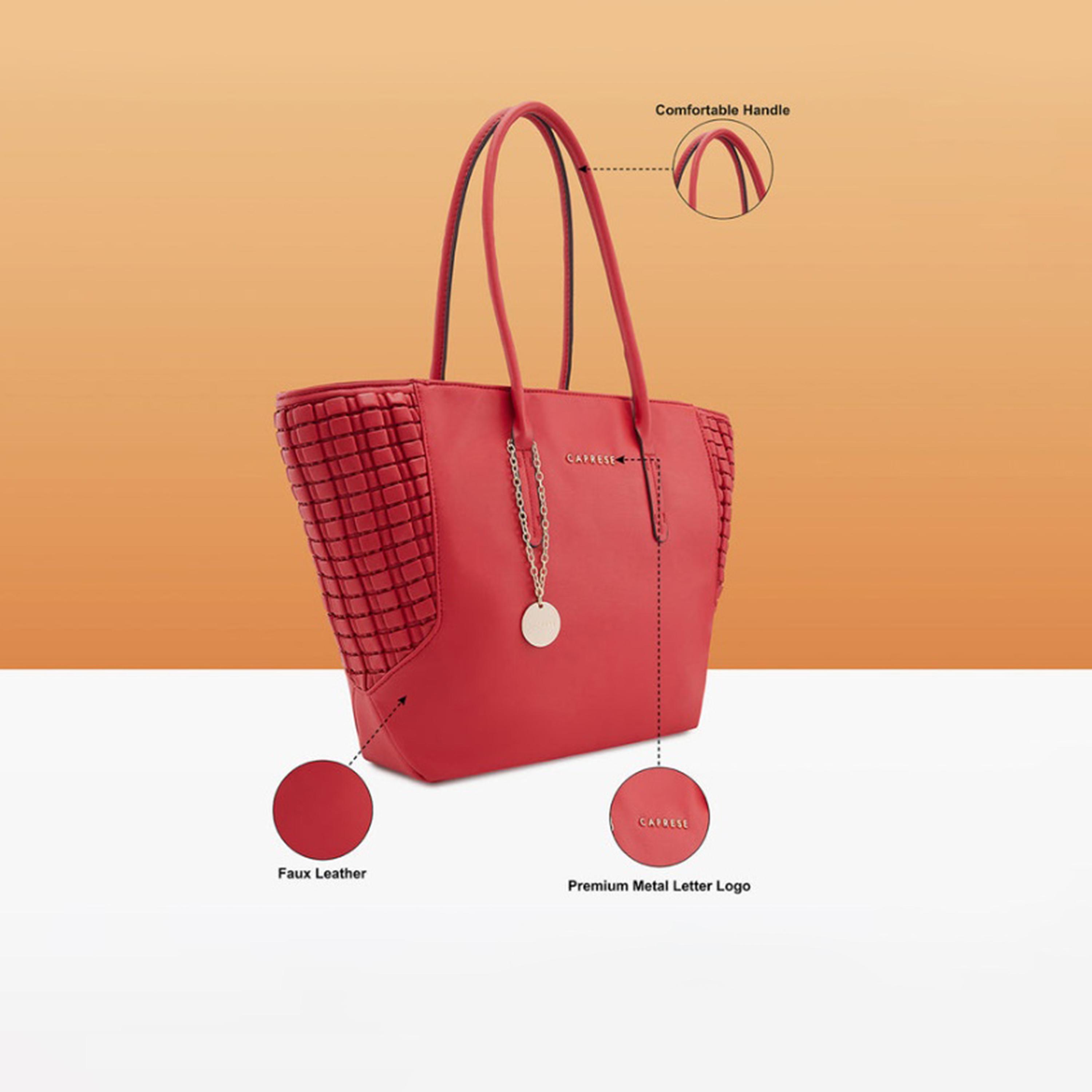 Caprese Havana Plain Double Handle Tote Bag with Zipper | 30 x 25 x 12 CM-women-bagsandwallets-handbags-image-3