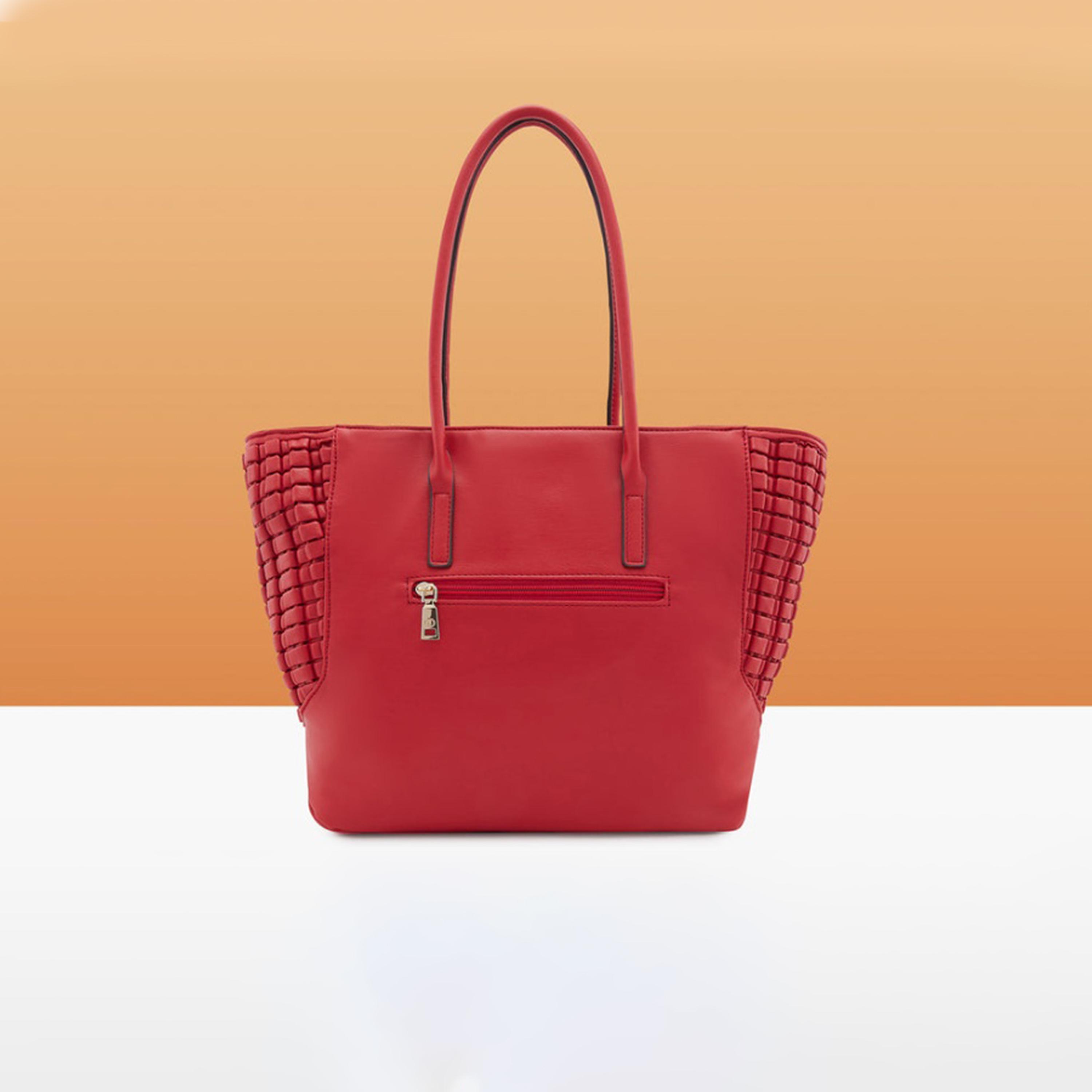 Caprese Havana Plain Double Handle Tote Bag with Zipper | 30 x 25 x 12 CM-women-bagsandwallets-handbags-image-4