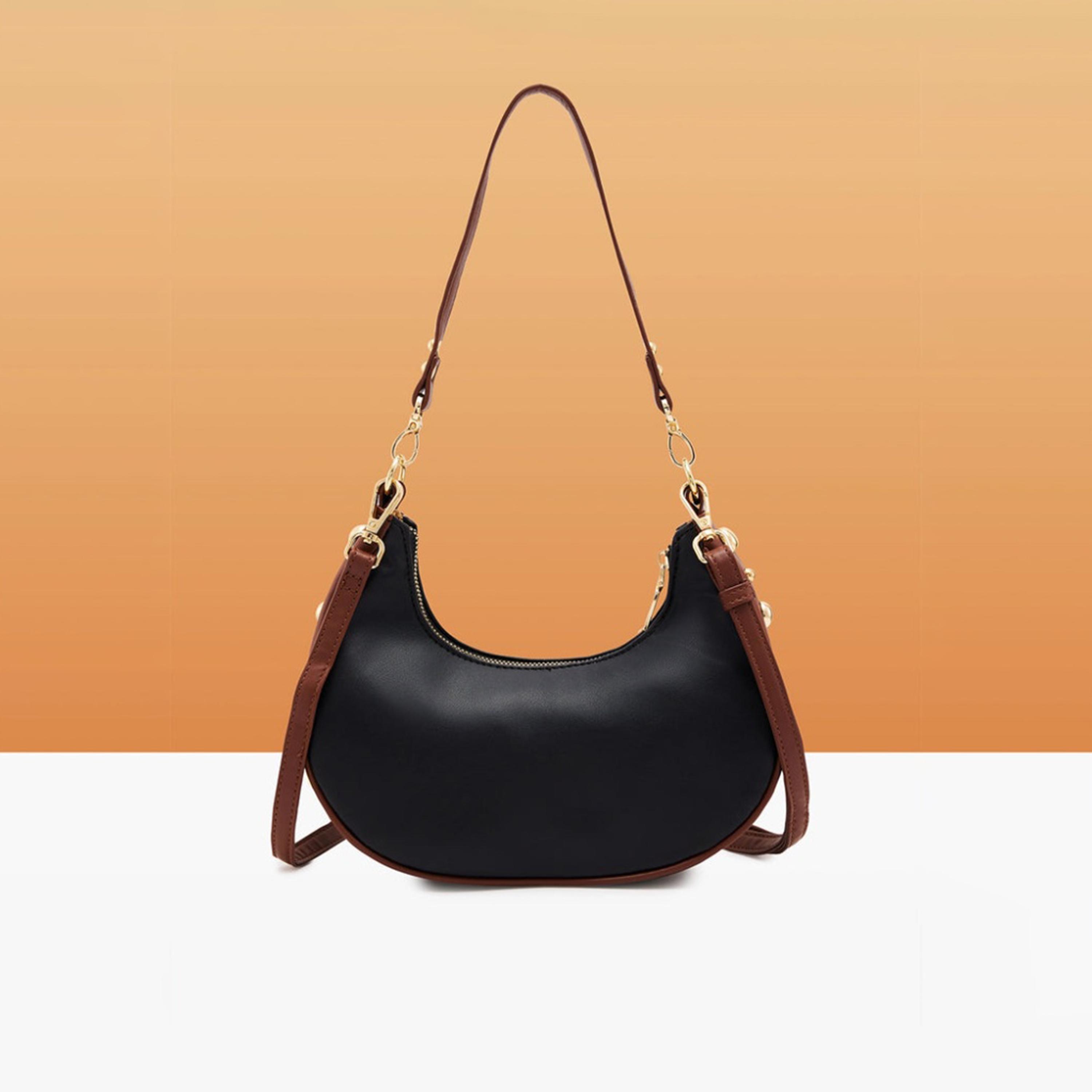 Caprese Josie Textured Hobo Bag with Zipper and Detachable Strap | 33 x 28 x 12 CM-women-bagsandwallets-handbags-image-4