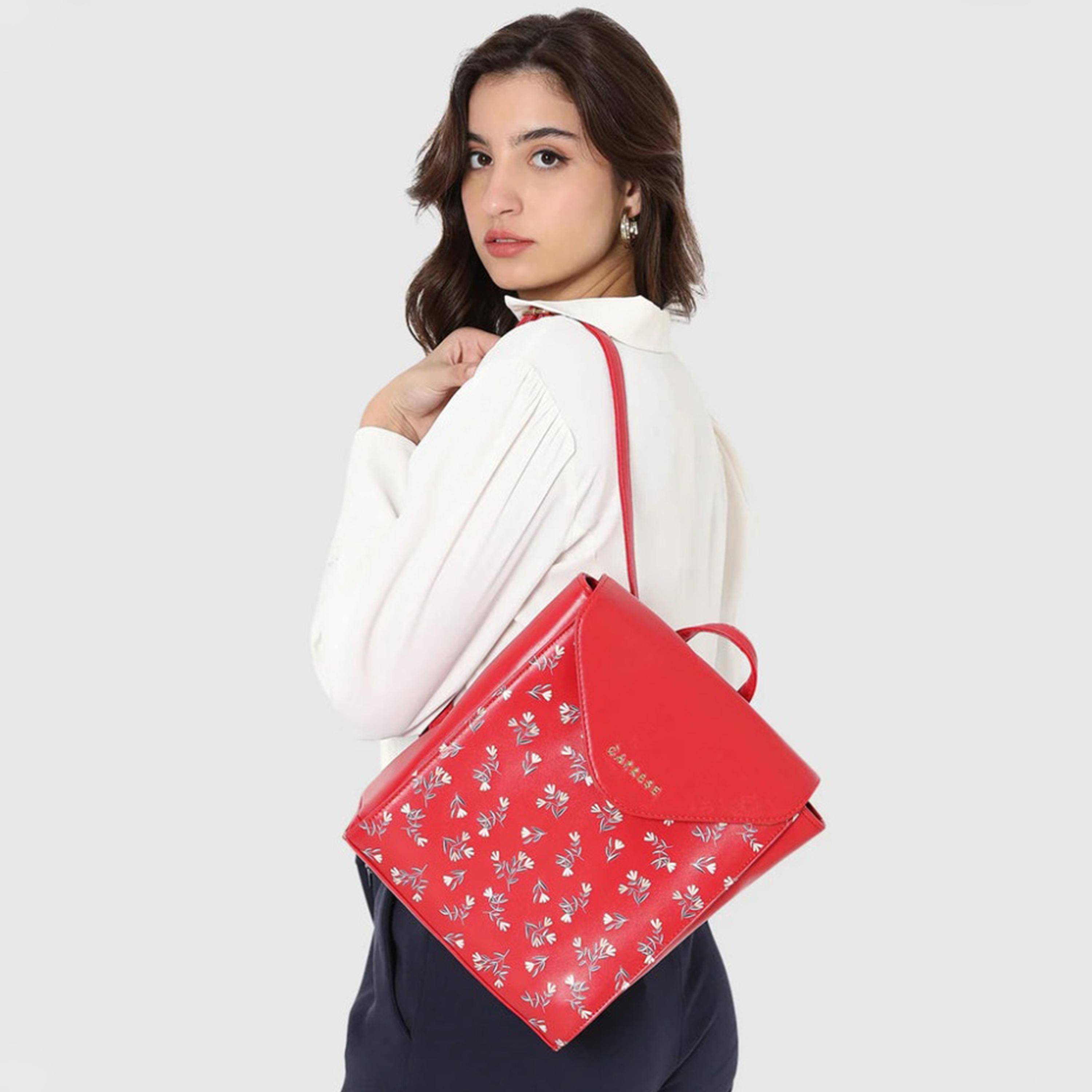 Caprese 11.02 Inches Backpack, Artificial Leather, Adjustable Strap | BPMEILGRED-women-bagsandwallets-backpacks-image-2