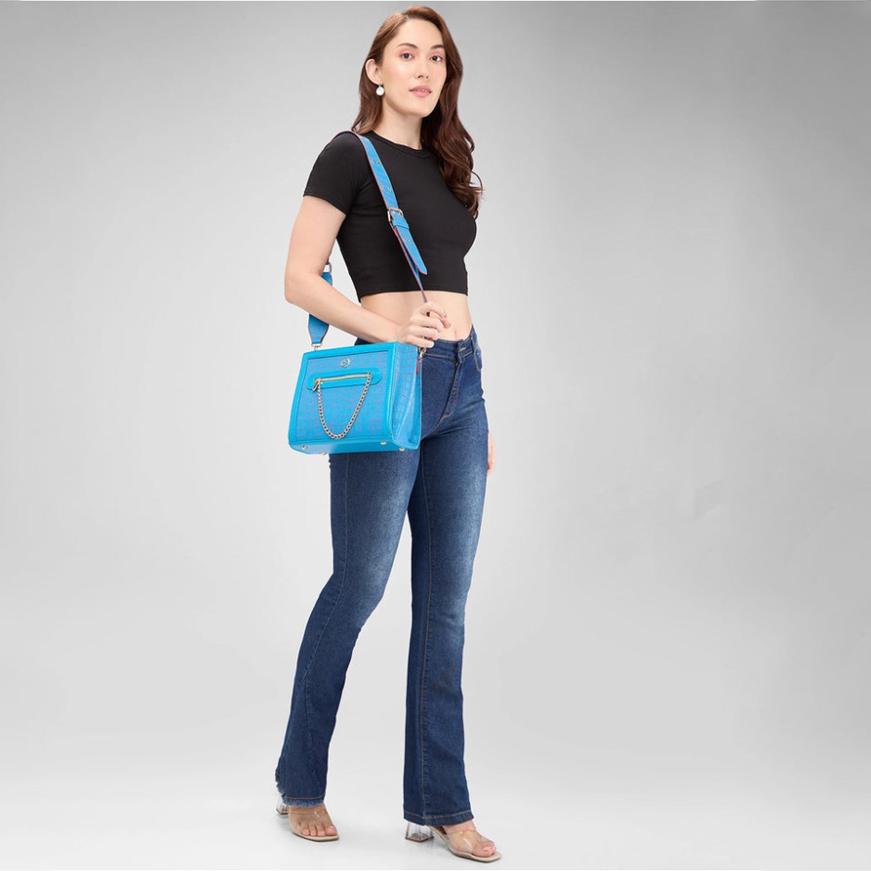 Caprese Mist Textured Crossbody Bag with Zipper and Adjustable Strap | 29 x 23 x 13 CM-women-bagsandwallets-handbags-image-2