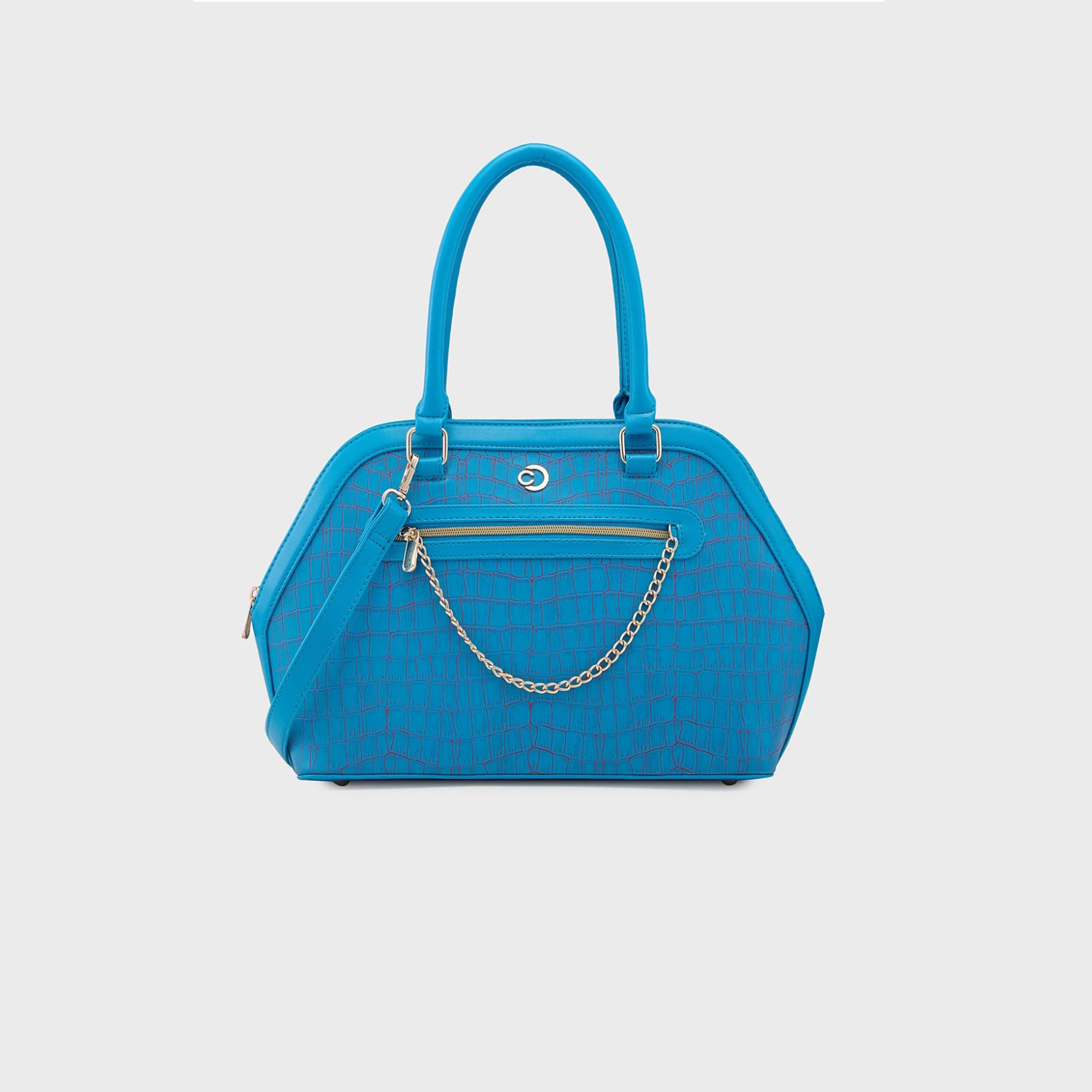 Caprese Mist Textured Double Handle Satchel Bag with Zipper and Detachable Strap | 51 x 34 x 17 CM-women-bagsandwallets-handbags-image-1