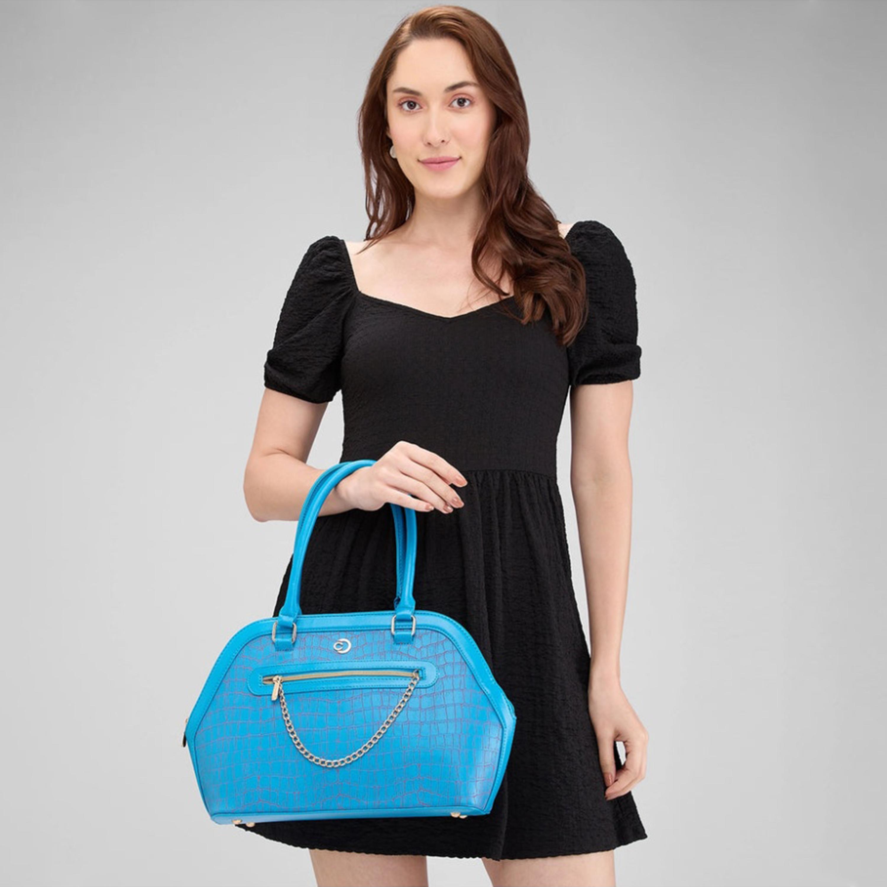 Caprese Mist Textured Double Handle Satchel Bag with Zipper and Detachable Strap | 51 x 34 x 17 CM-women-bagsandwallets-handbags-image-3