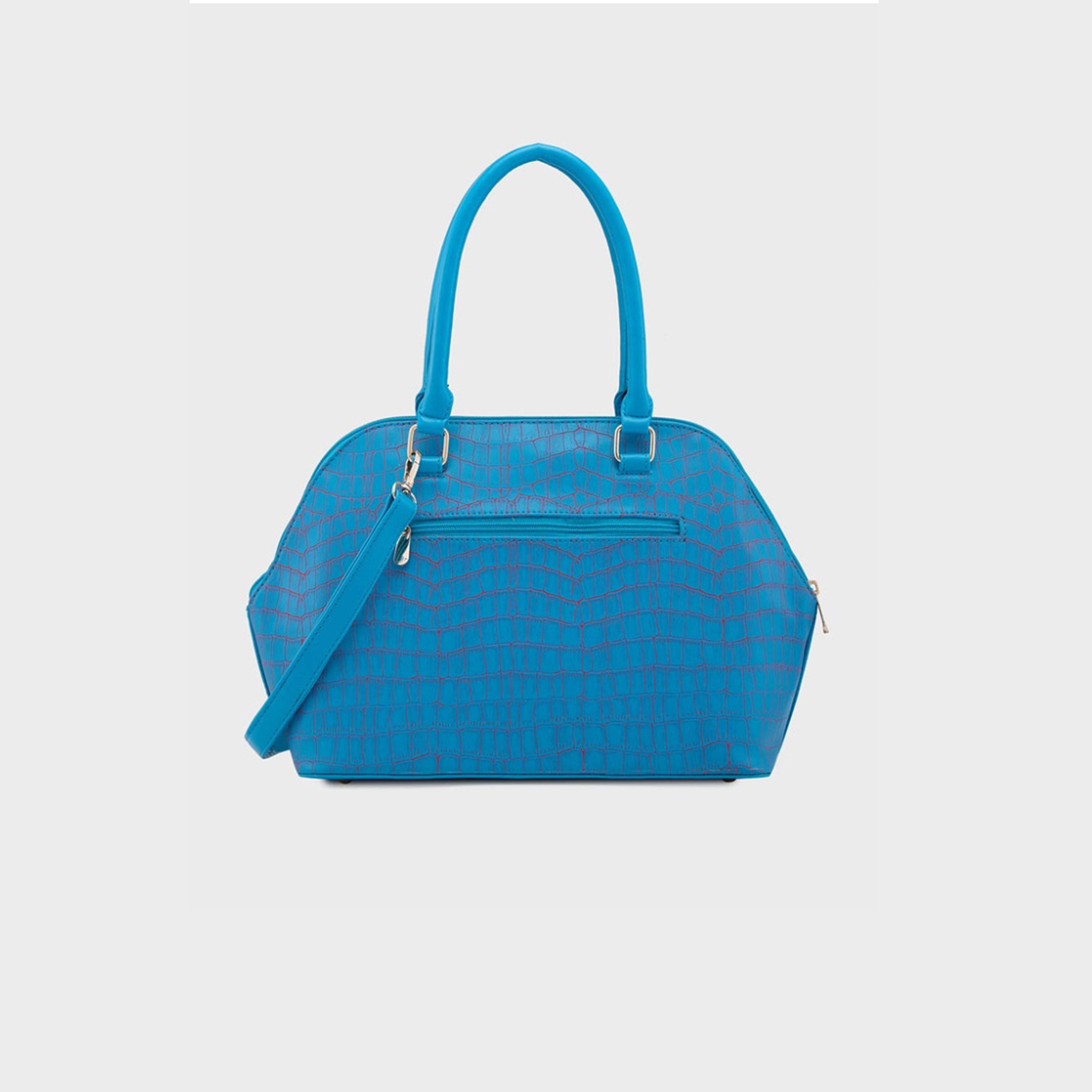Caprese Mist Textured Double Handle Satchel Bag with Zipper and Detachable Strap | 51 x 34 x 17 CM-women-bagsandwallets-handbags-image-6