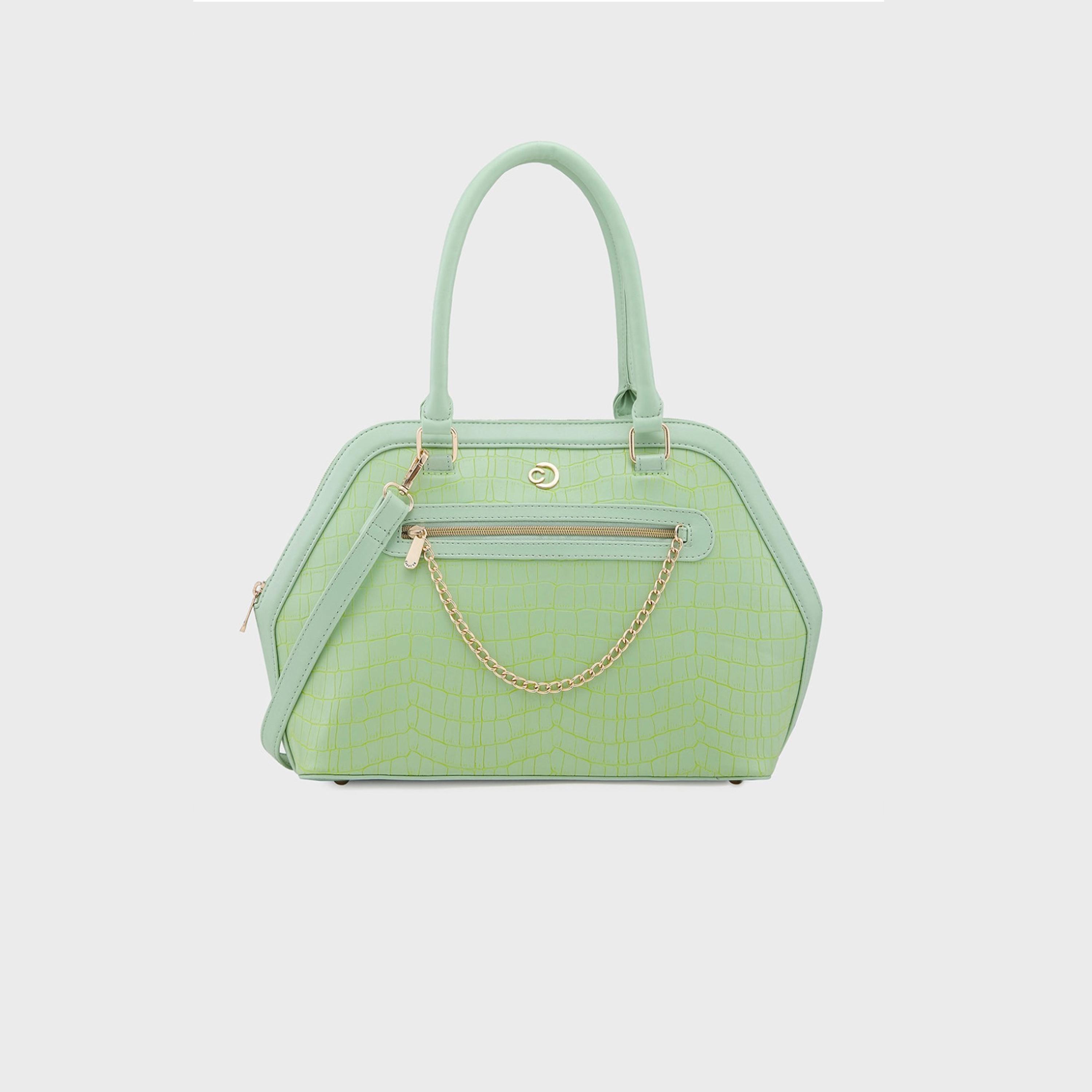 Caprese Mist Textured Double Handle Satchel Bag with Zipper and Detachable Strap | 51 x 34 x 17 CM-women-bagsandwallets-handbags-image-1