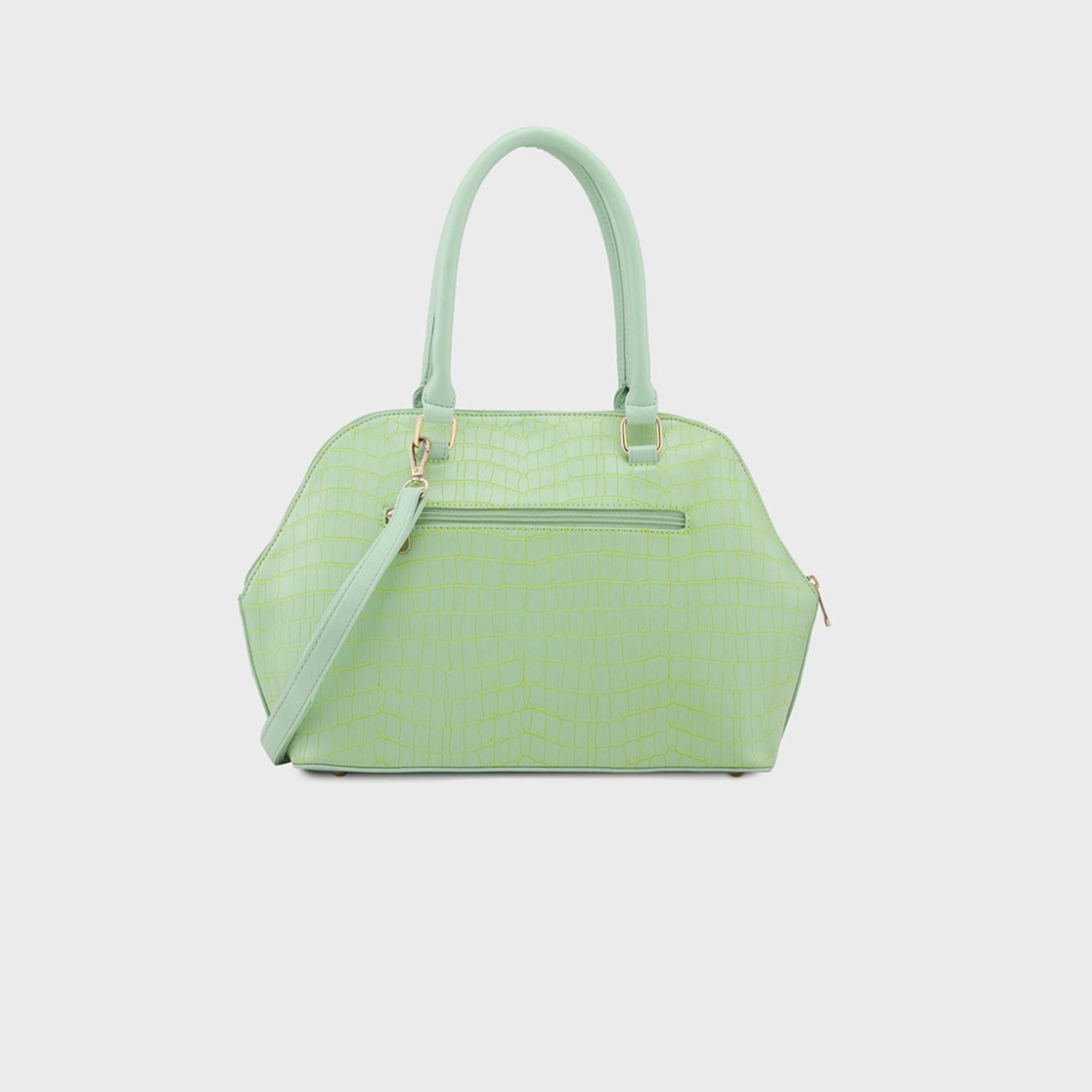Caprese Mist Textured Double Handle Satchel Bag with Zipper and Detachable Strap | 51 x 34 x 17 CM-women-bagsandwallets-handbags-image-4