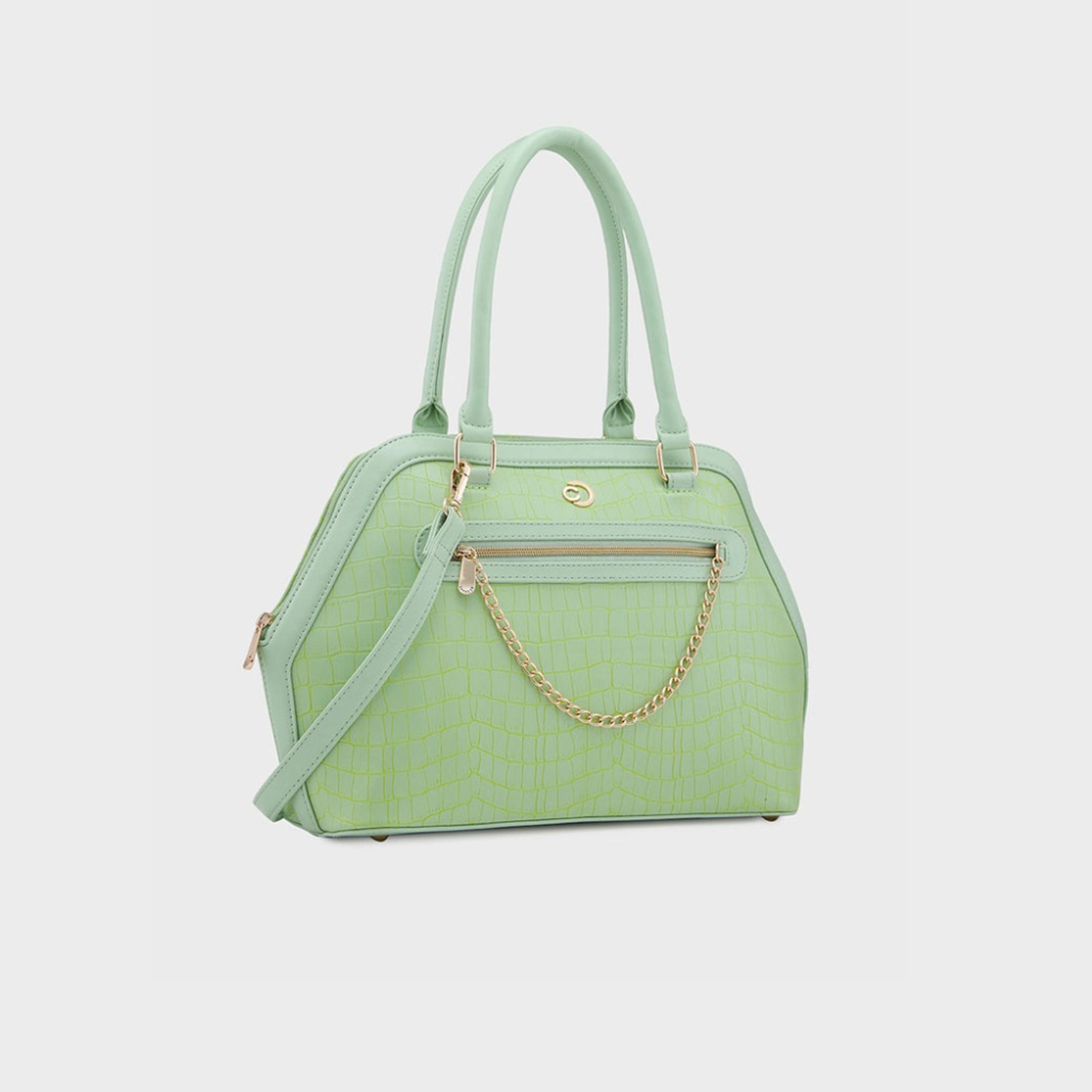 Caprese Mist Textured Double Handle Satchel Bag with Zipper and Detachable Strap | 51 x 34 x 17 CM-women-bagsandwallets-handbags-image-6