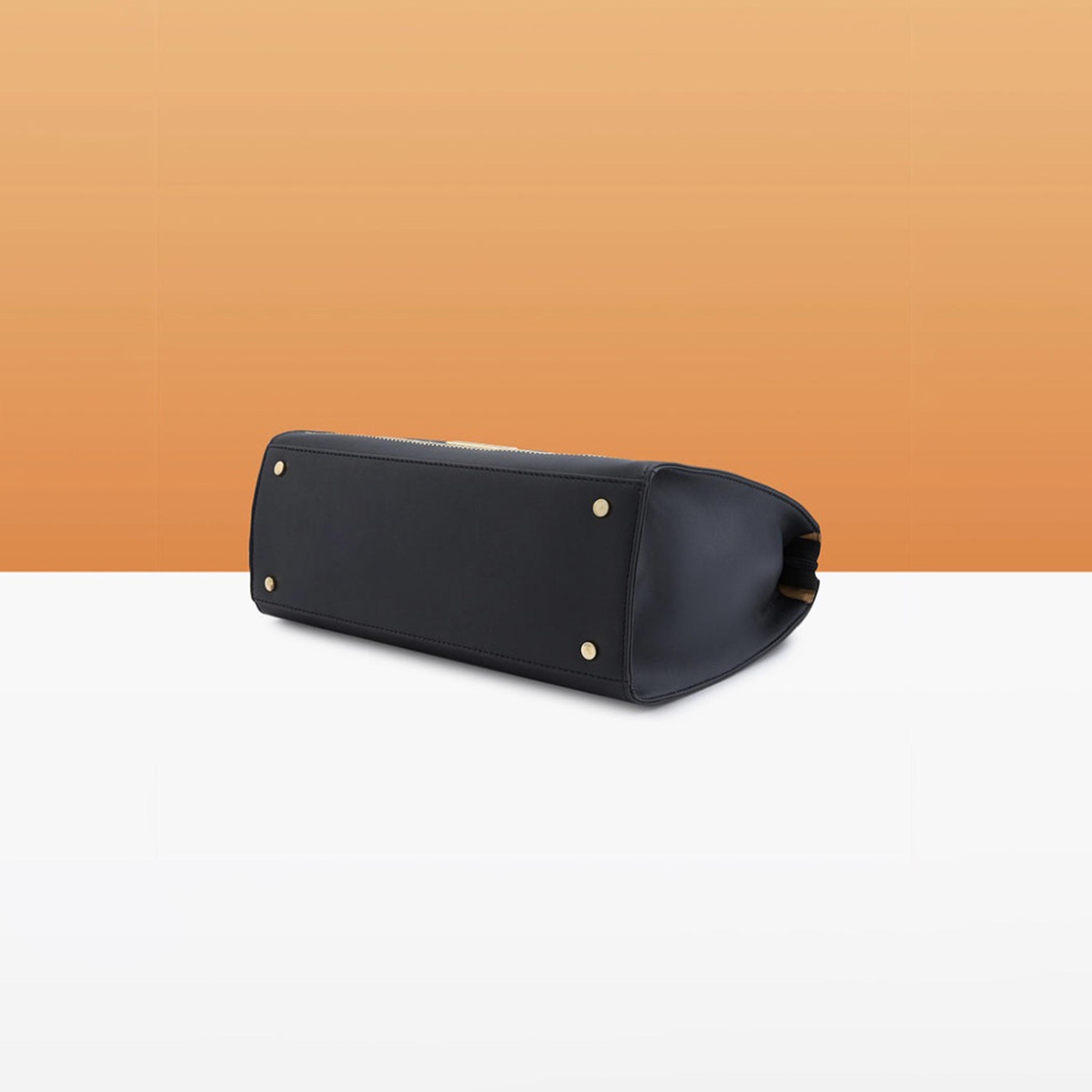 Caprese Poppy Design Detail Double Handle Satchel Bag with Zipper and Detachable Strap | 28 x 22 x 11 CM-women-bagsandwallets-handbags-image-6