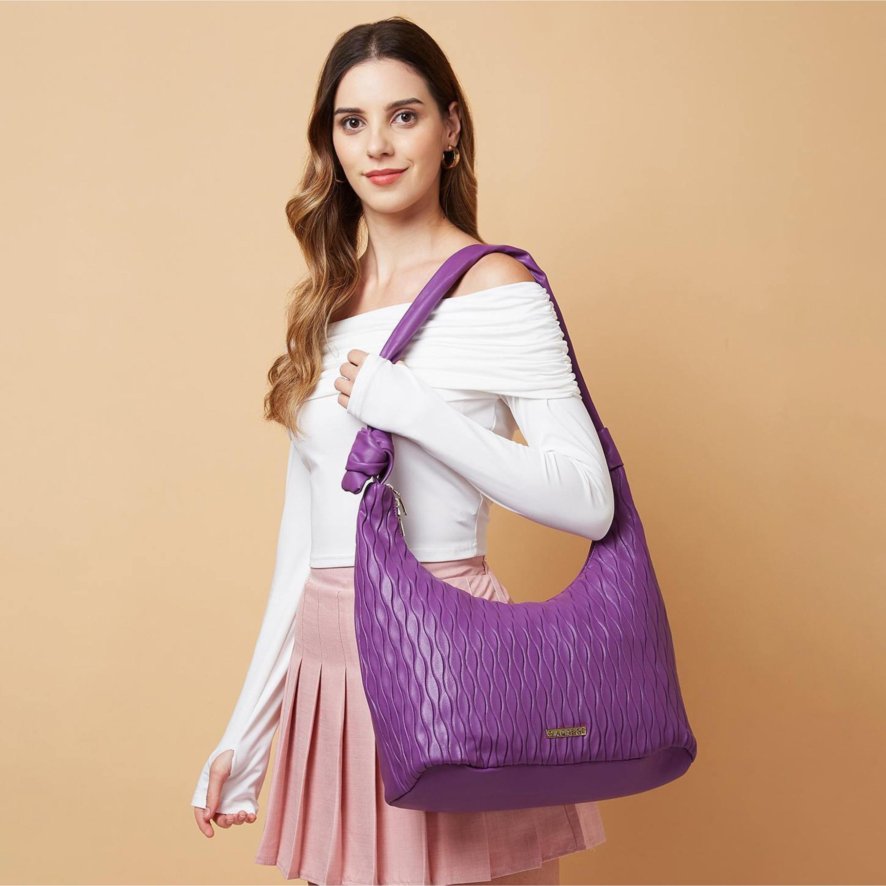 Caprese Shelbee Textured Hobo Bag with Magnetic closure | 33 x 28 x 12 CM-women-bagsandwallets-handbags-image-2