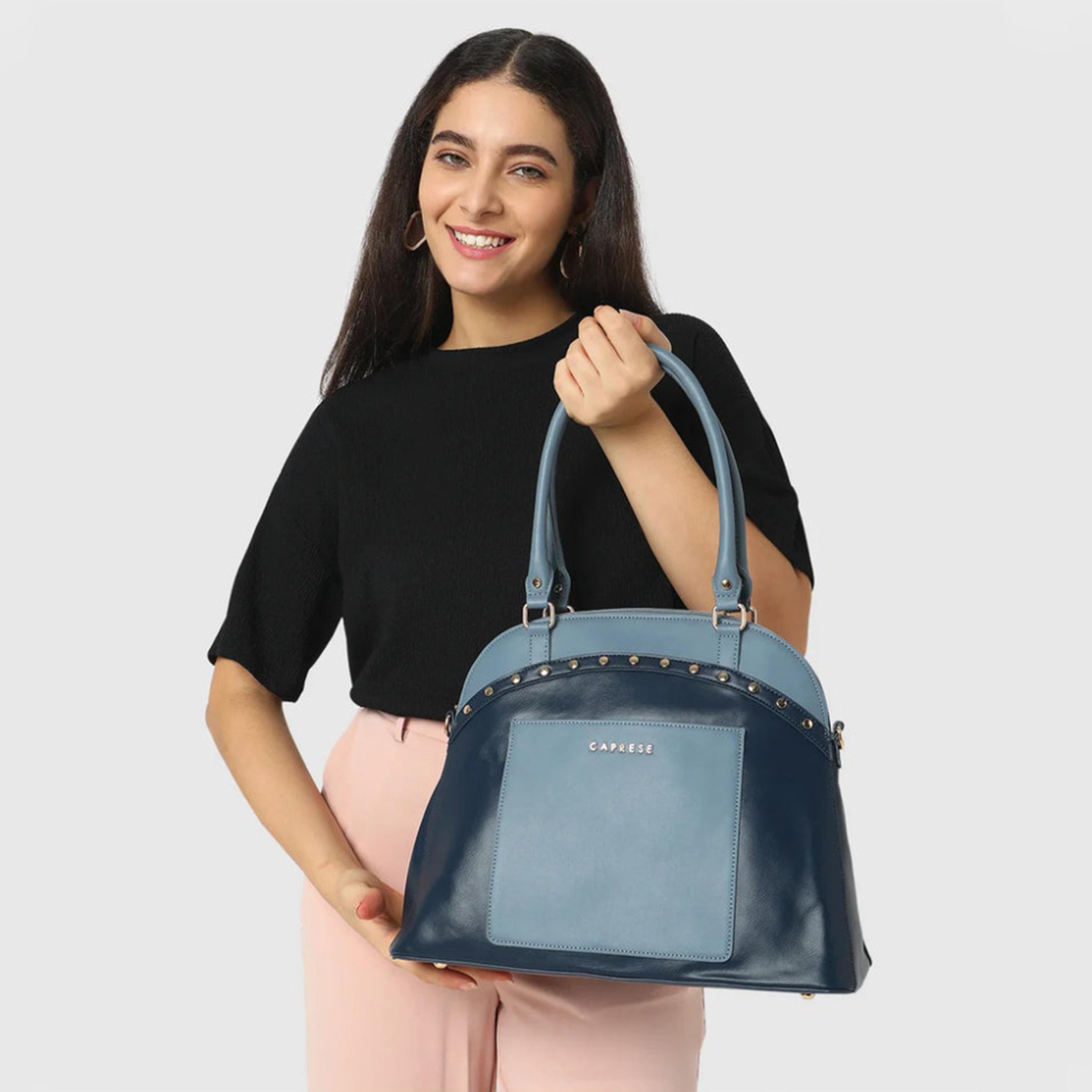 Caprese Shelby Color Block Double Handle Satchel Bag with Zipper and Detachable Strap | 28 x 22 x 11 CM-women-bagsandwallets-handbags-image-2