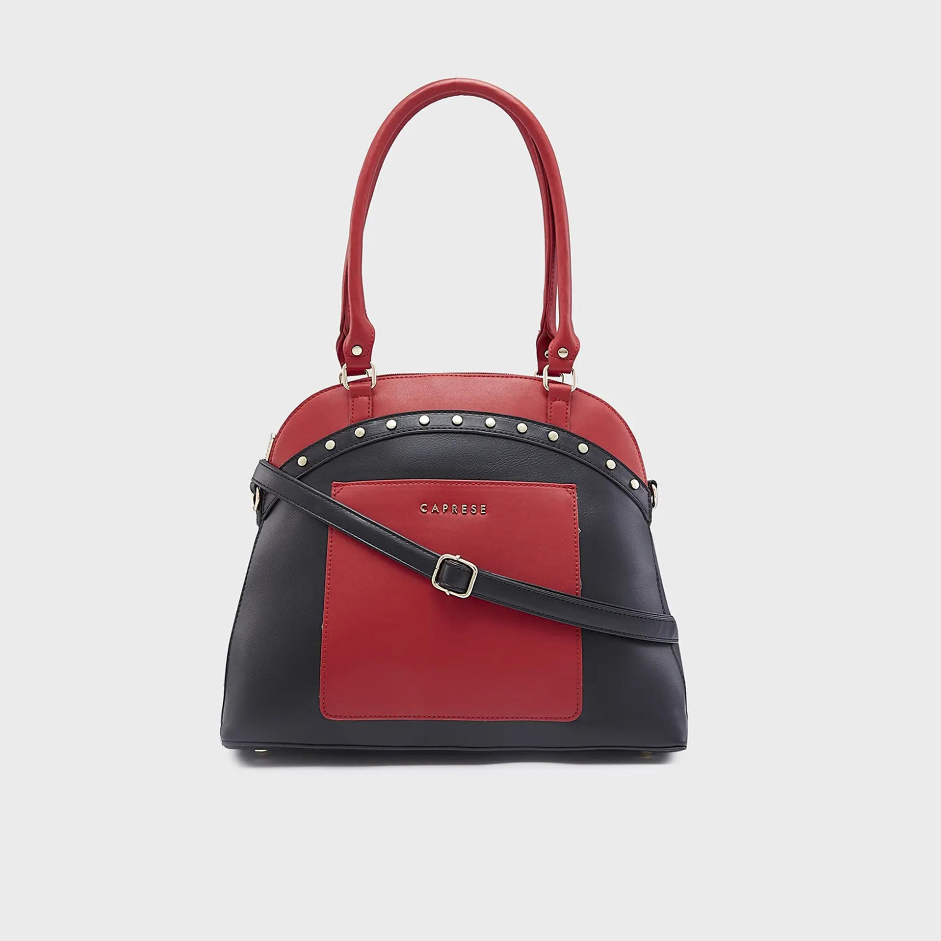 Caprese Shelby Color Block Double Handle Satchel Bag with Zipper and Detachable Strap | 28 x 22 x 11 CM-women-bagsandwallets-handbags-image-1