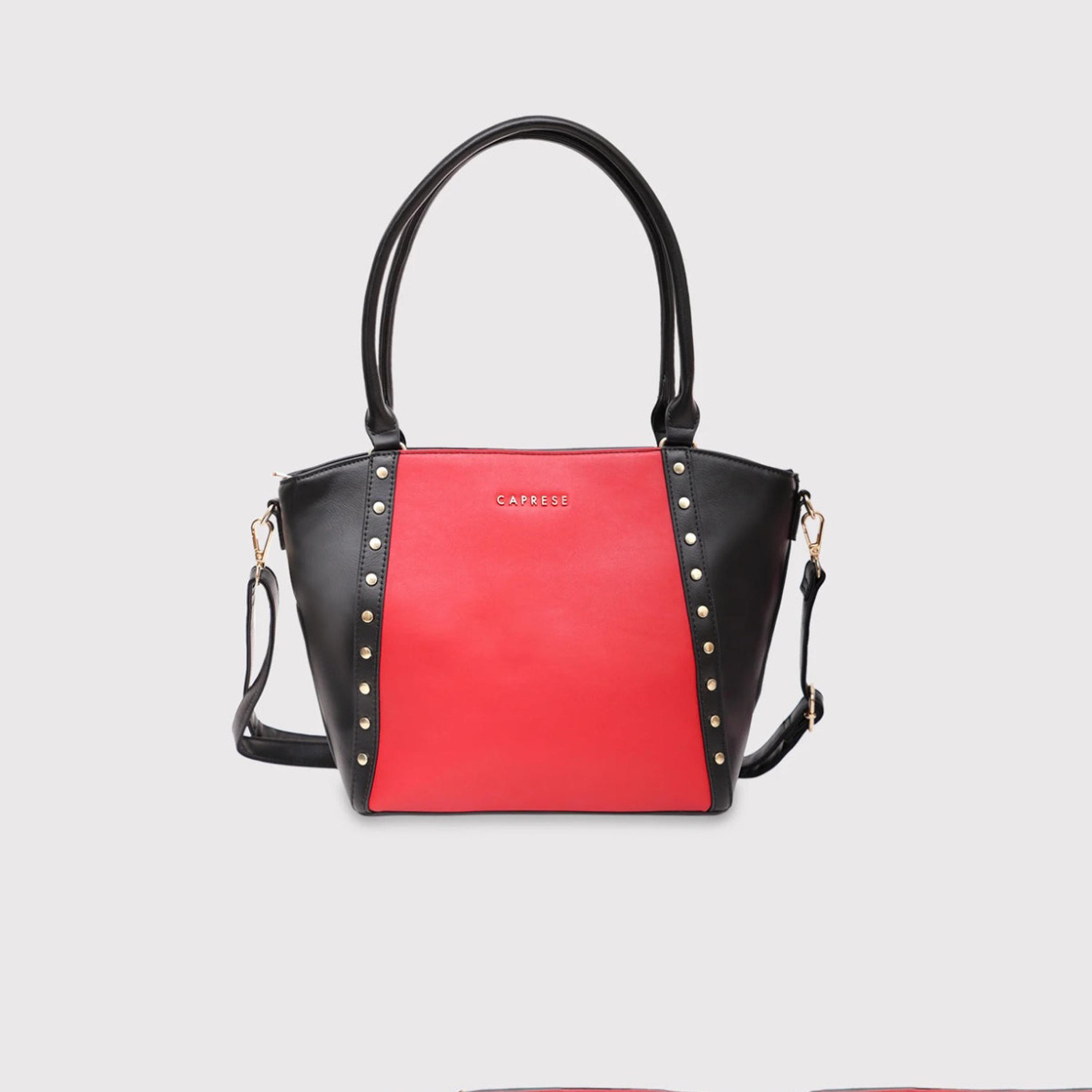 Caprese Shelby Color Block Double Handle Satchel Bag with Zipper and Detachable Strap | 28 x 22 x 11 CM-women-bagsandwallets-handbags-image-1