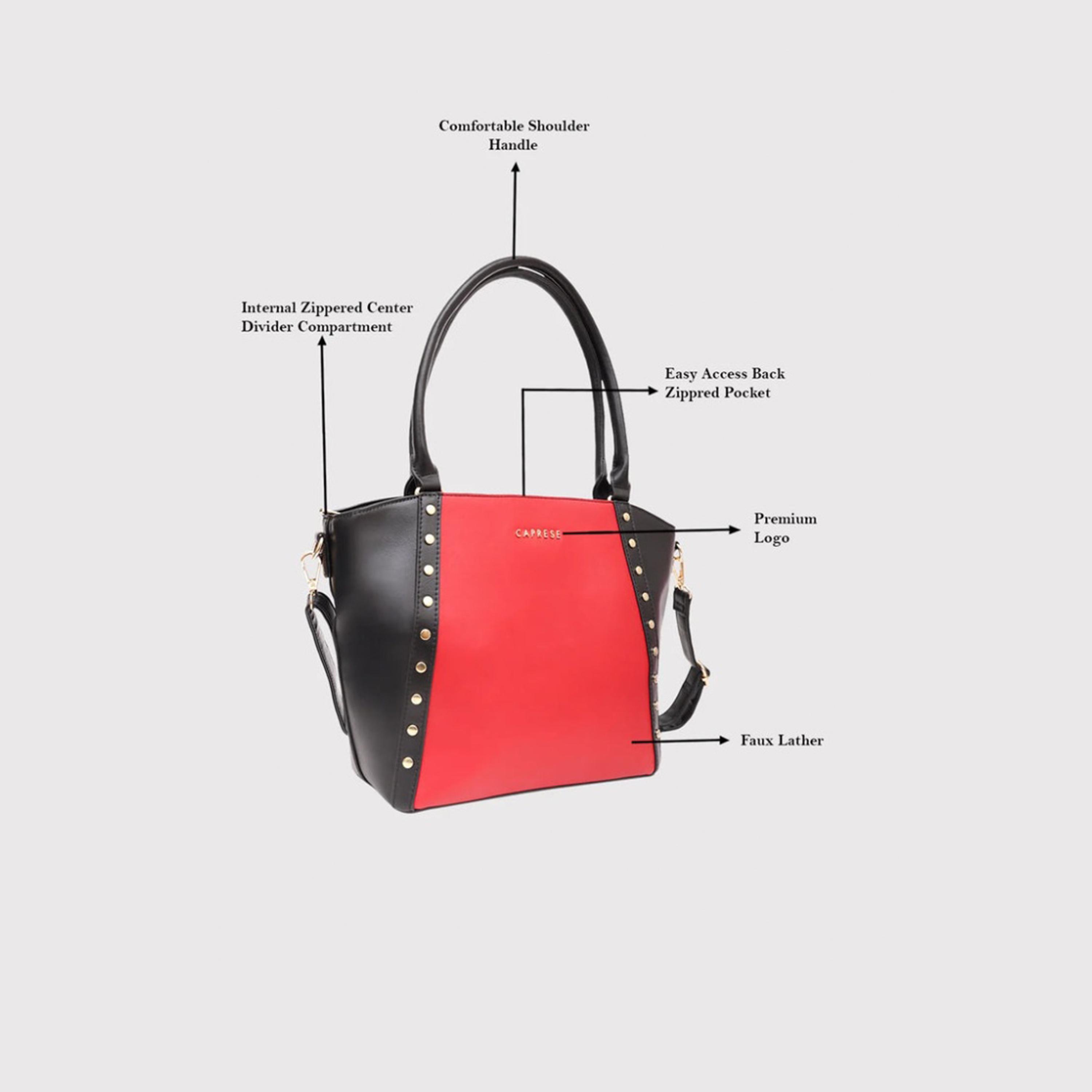 Caprese Shelby Color Block Double Handle Satchel Bag with Zipper and Detachable Strap | 28 x 22 x 11 CM-women-bagsandwallets-handbags-image-2