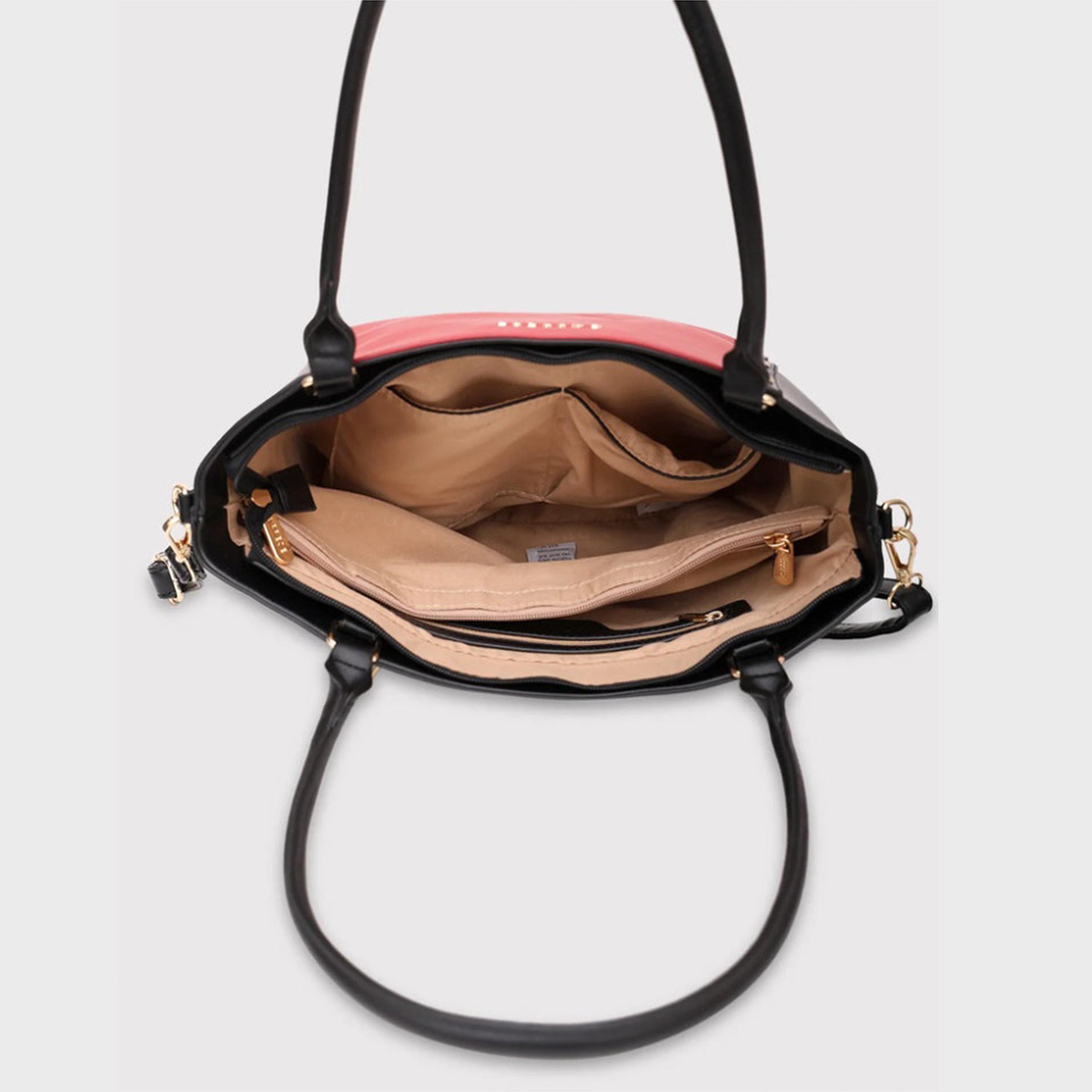 Caprese Shelby Color Block Double Handle Satchel Bag with Zipper and Detachable Strap | 28 x 22 x 11 CM-women-bagsandwallets-handbags-image-4