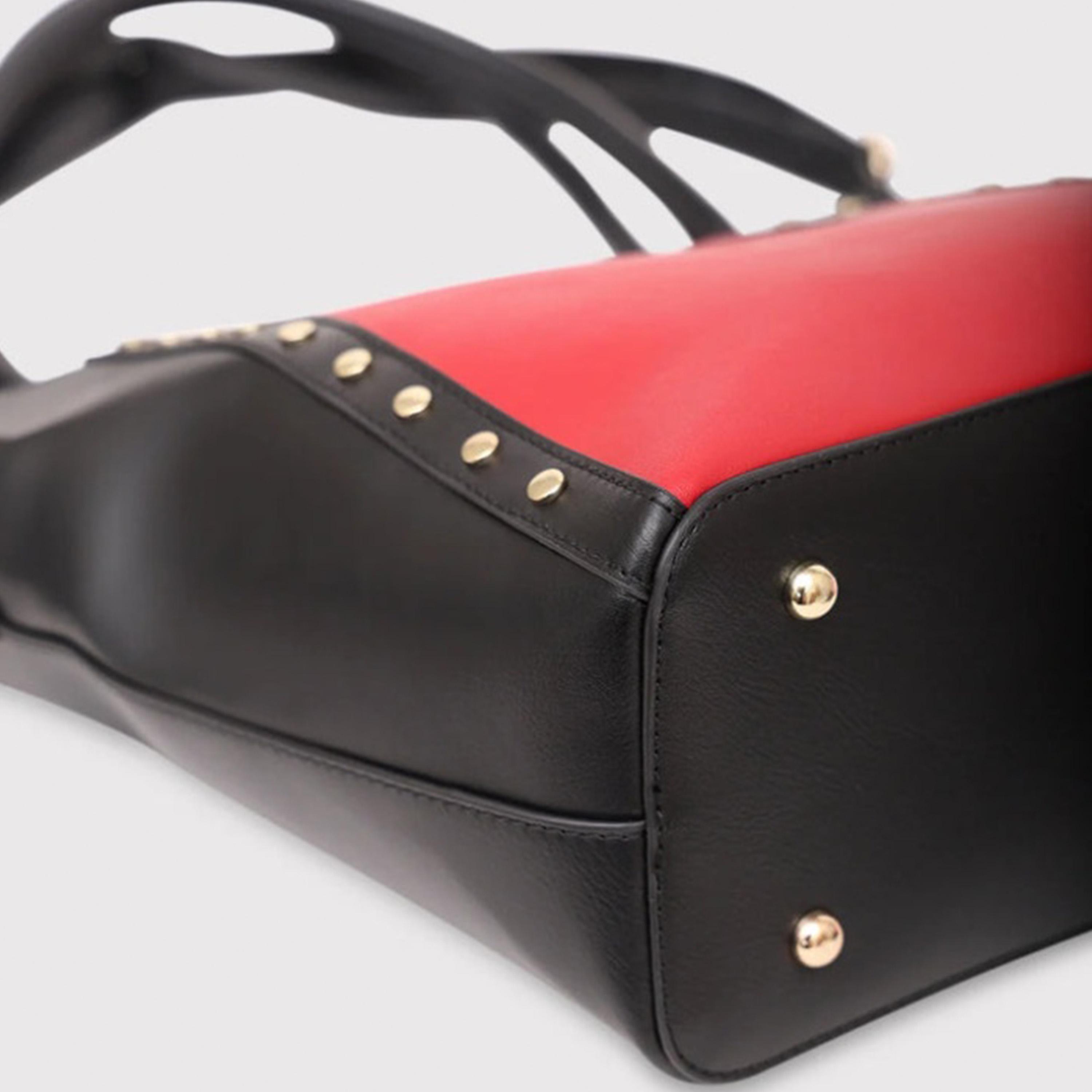 Caprese Shelby Color Block Double Handle Satchel Bag with Zipper and Detachable Strap | 28 x 22 x 11 CM-women-bagsandwallets-handbags-image-6