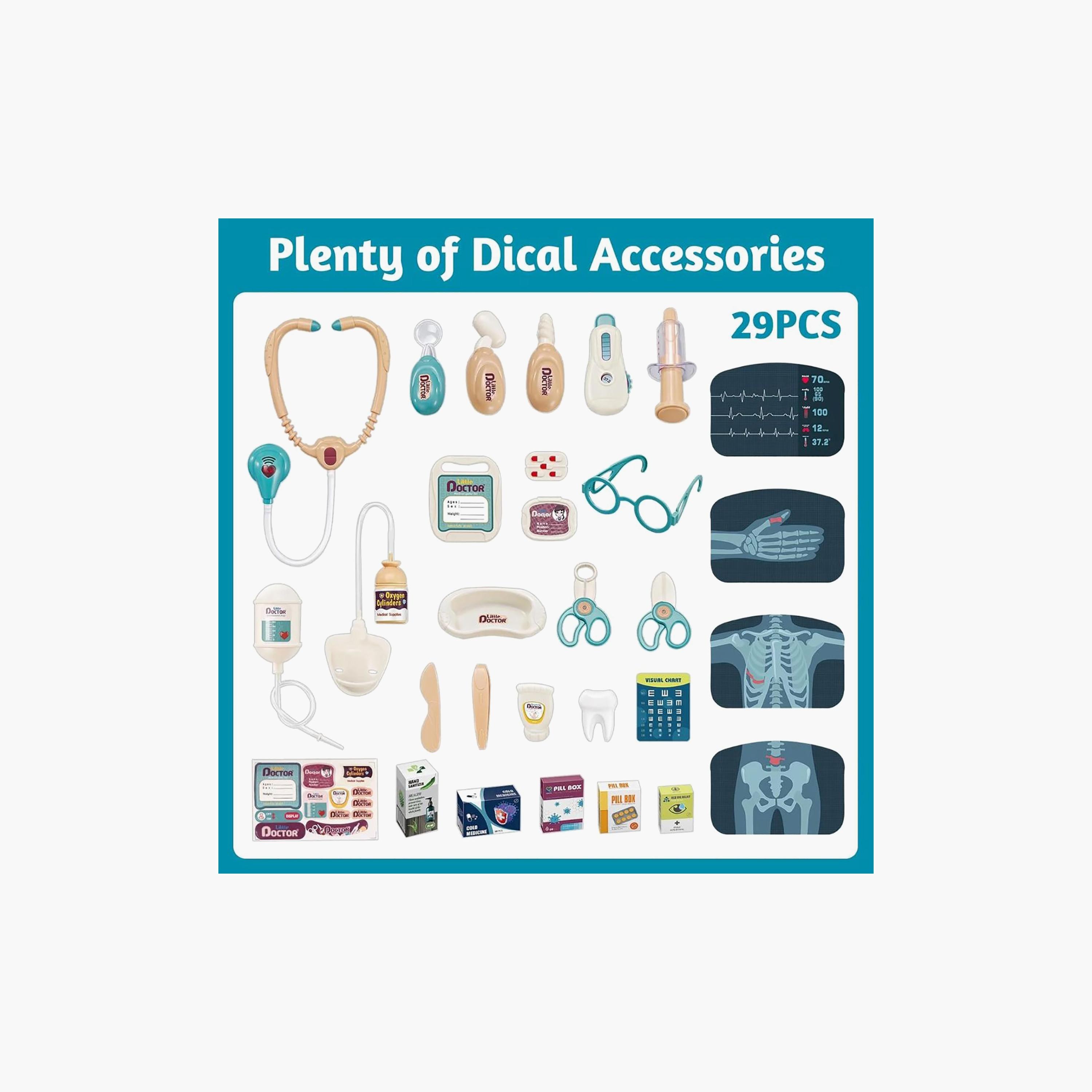 مجموعة لعب عربة الأدوات الطبية مع شاشة الأشعة السينية ميني باندا - 3 سنوات فما فوق-toys-roleplay-doctorsets-image-5