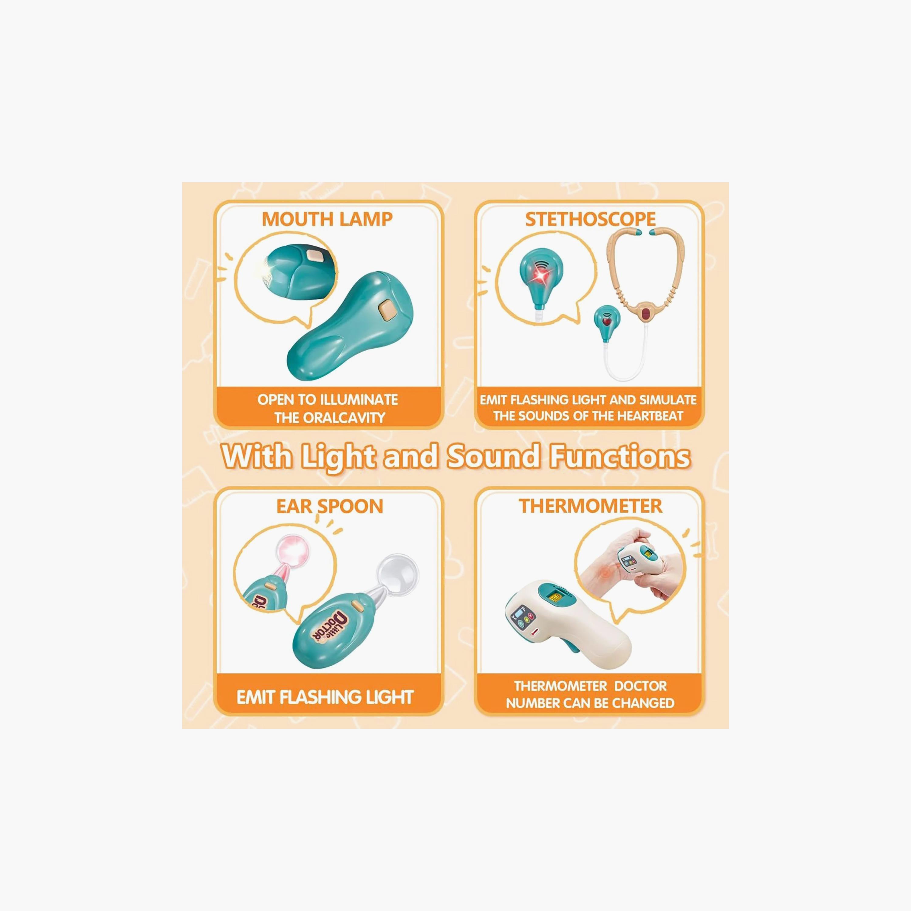 مجموعة لعب عربة الأدوات الطبية مع شاشة الأشعة السينية ميني باندا - 3 سنوات فما فوق-toys-roleplay-doctorsets-image-7