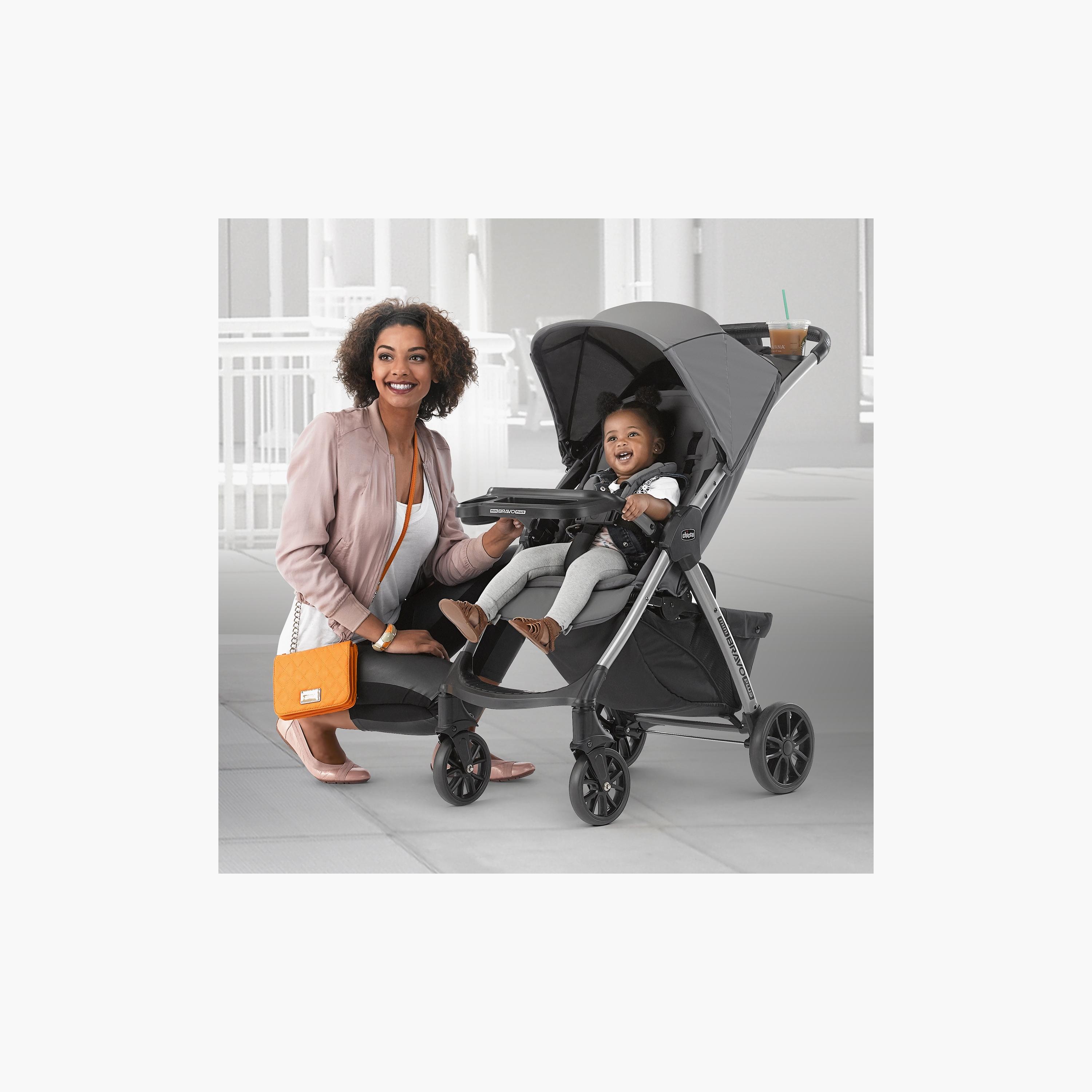 Chicco Mini Bravo Plus Travel System - 0 Months-3 Years - Slate-baby-gear-strollersandprams-travelsystems-image-2