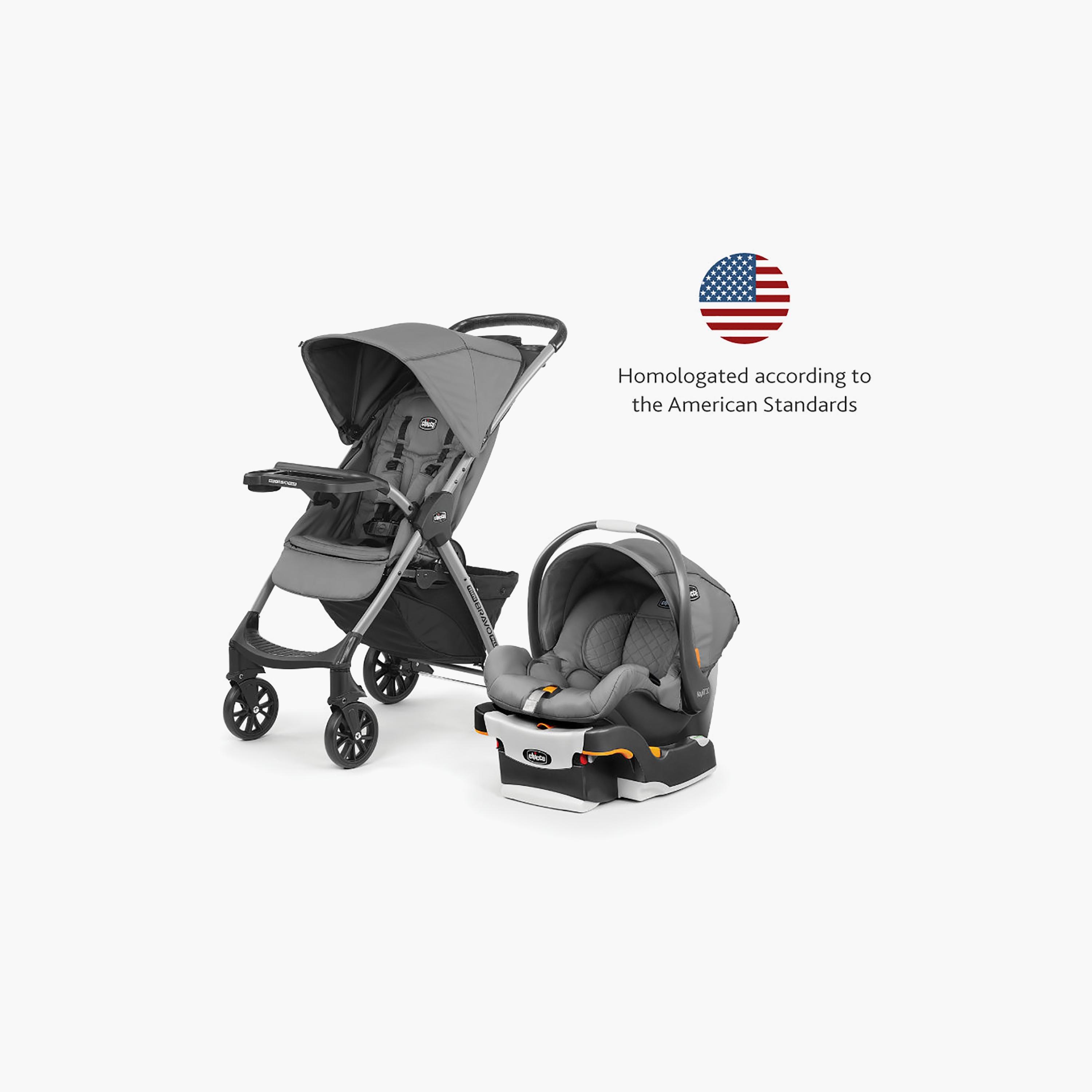 Chicco Mini Bravo Plus Travel System - 0 Months-3 Years - Slate-baby-gear-strollersandprams-travelsystems-image-3
