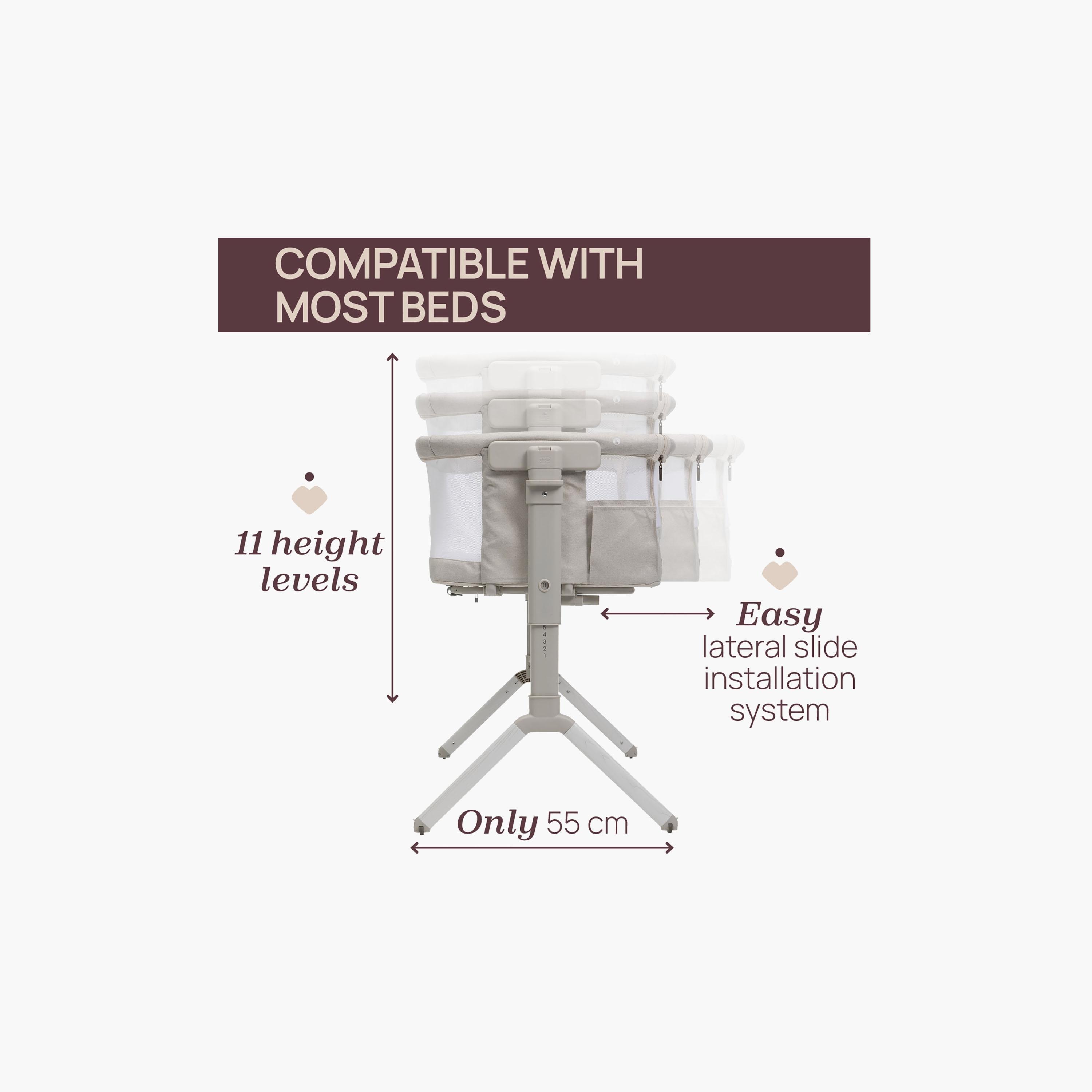 Chicco Next2me Armonia Bedside Crib - 0-6 Months - Motherpearl-baby-nursery-furniture-cribsandbeds-bassinets-image-7