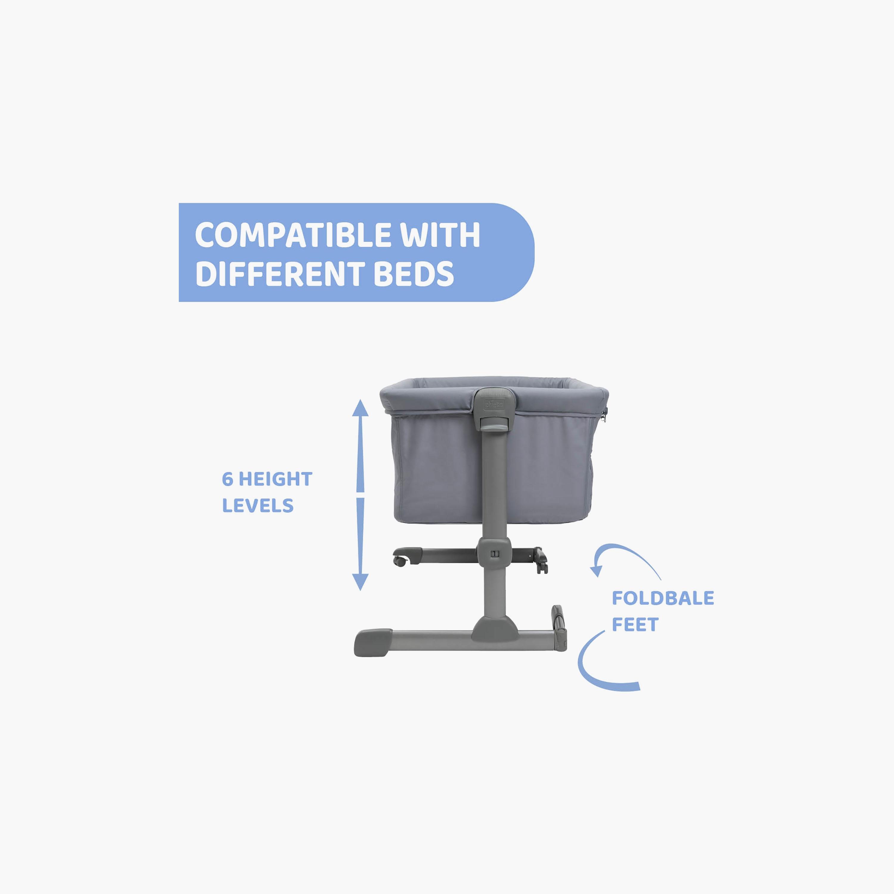 Chicco Next2Me Essential Co-sleeping Crib - 0-6 Months - Stone-baby-nursery-furniture-cribsandbeds-bassinets-image-4