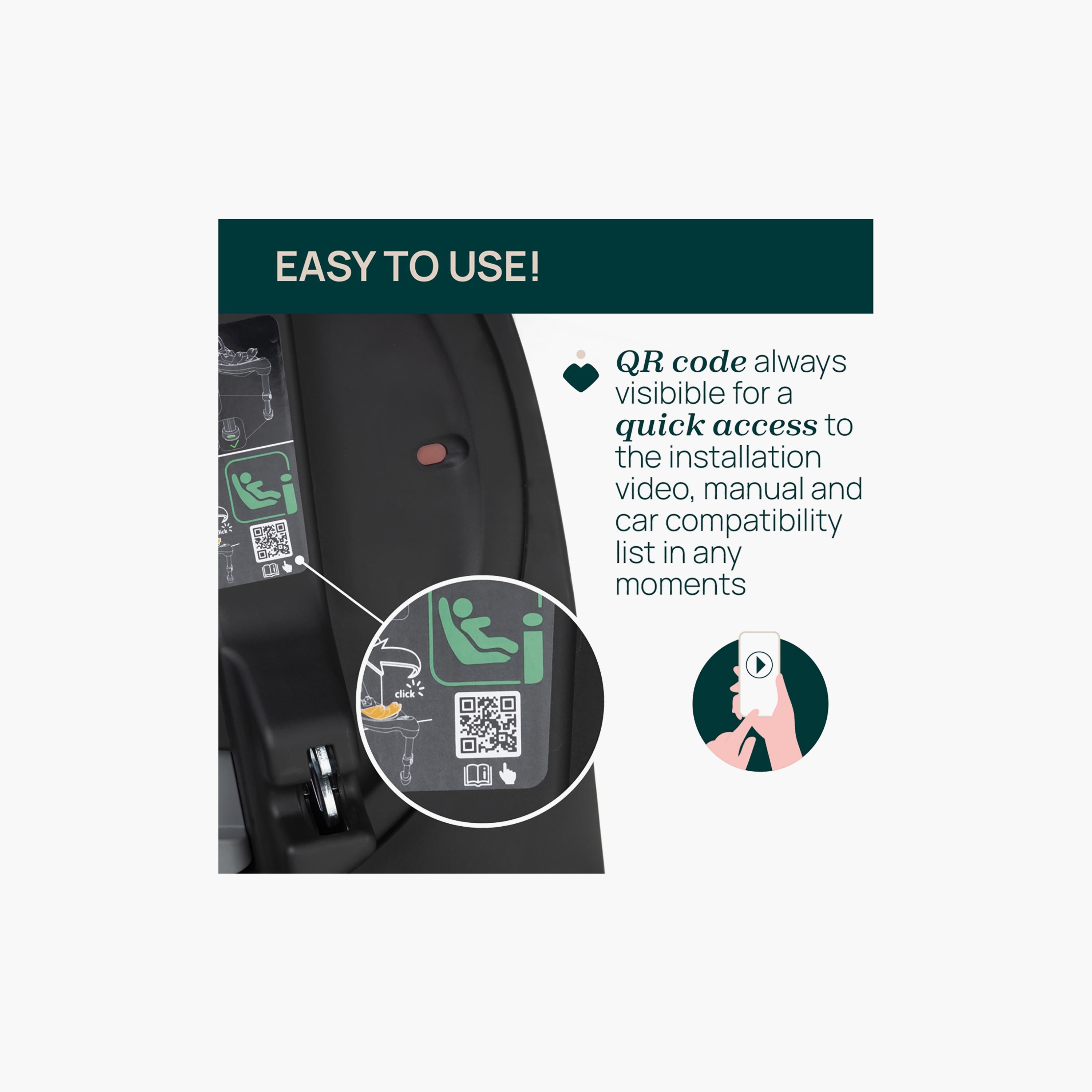 قاعدة فول 360 آي سايز من شيكو لمقعد السيارة كوري وبي سيت - أسود-baby-gear-carseats-image-7