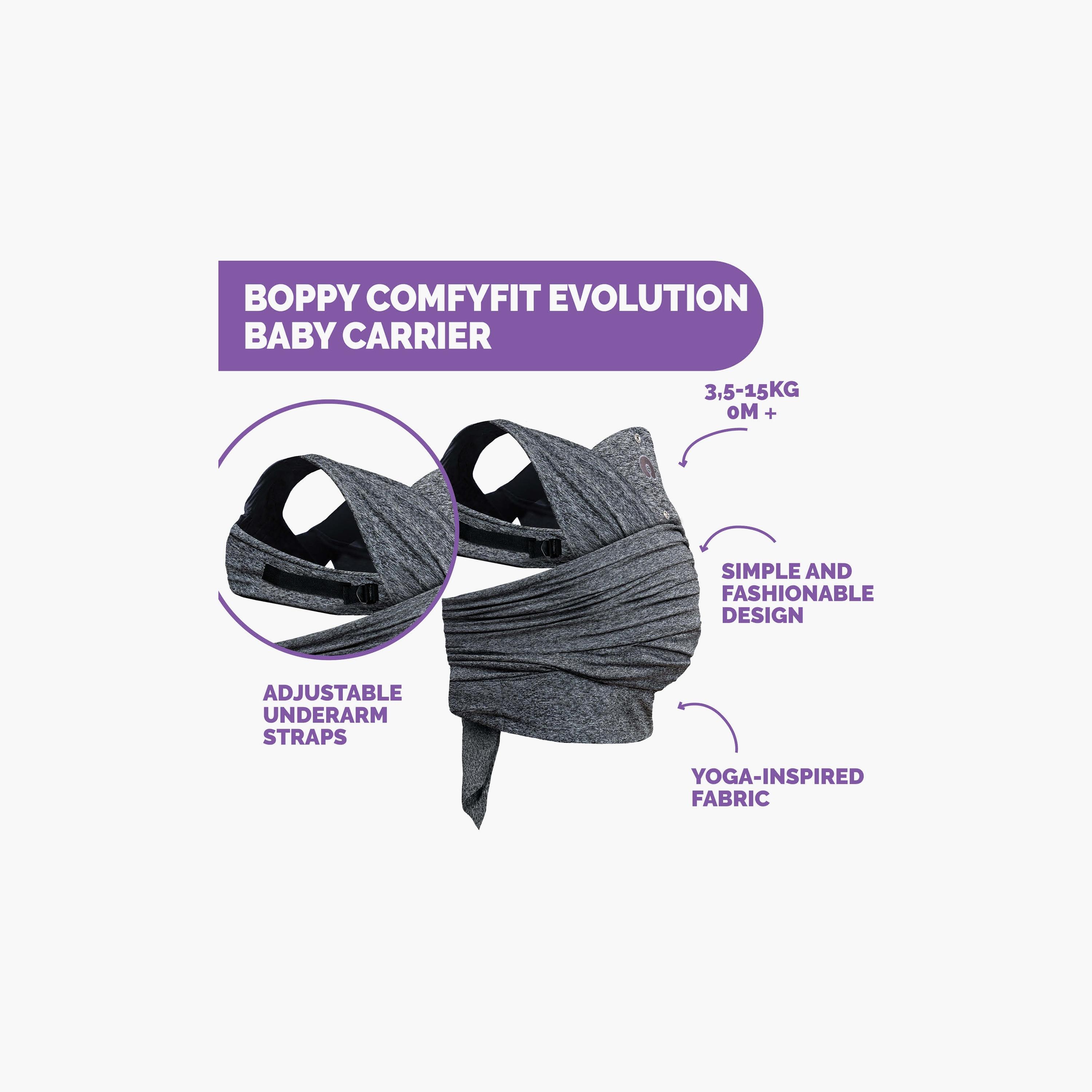 Chicco Boppy Comfy Evolution Baby Carrier - 0 Months-1 Years - Grey-baby-gear-babycarriers-image-2