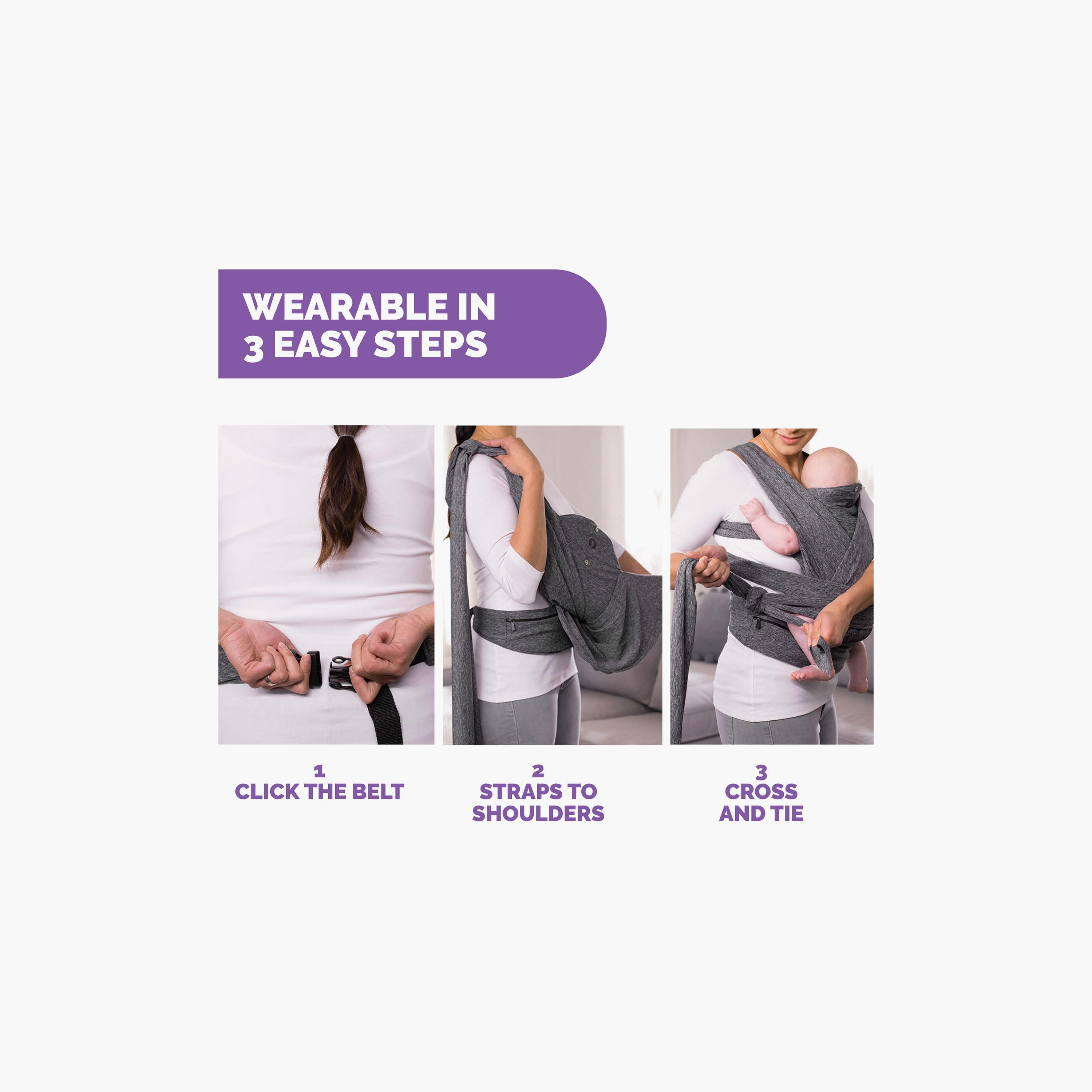 Chicco Boppy Comfy Evolution Baby Carrier - 0 Months-1 Years - Grey-baby-gear-babycarriers-image-4