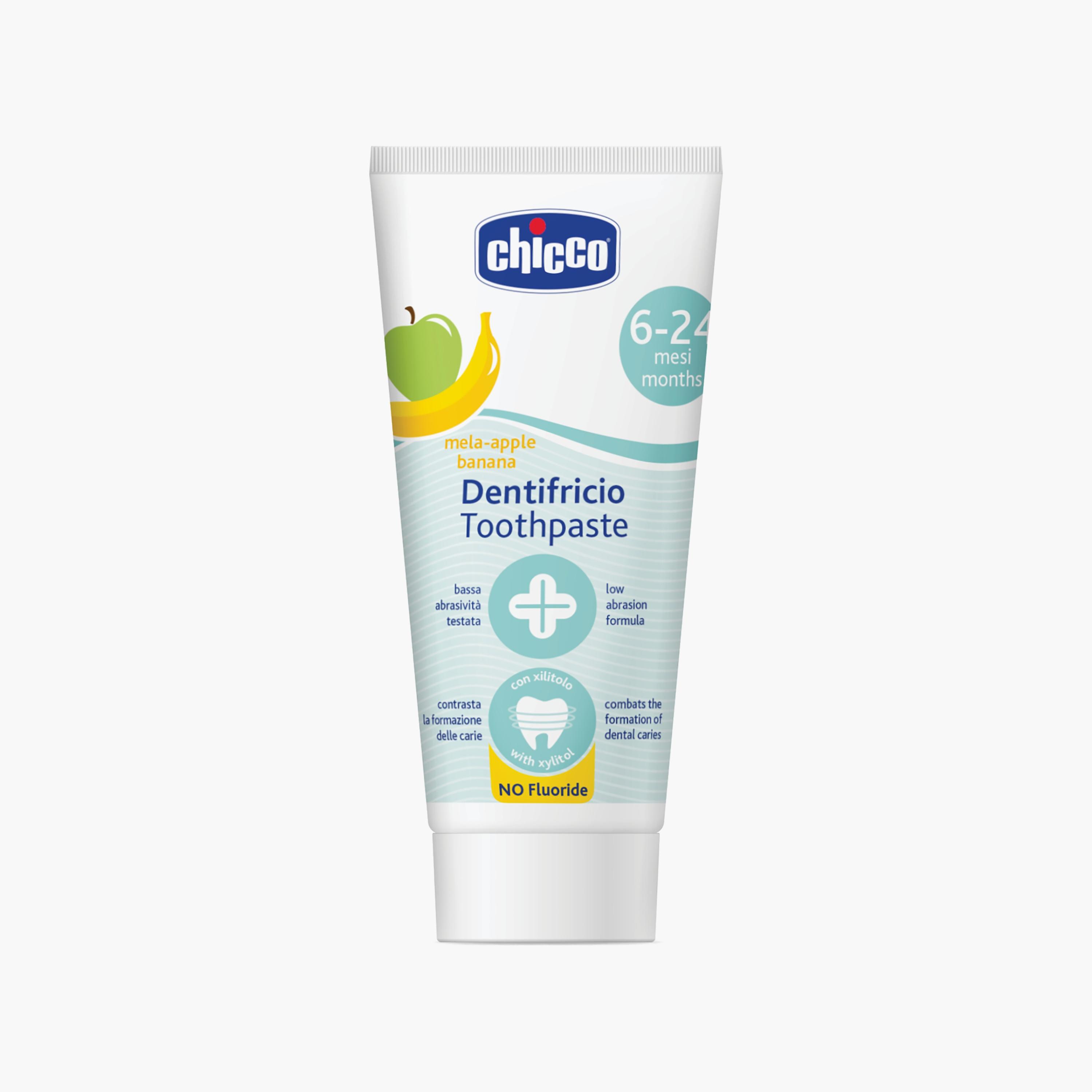 Chicco Apple-Banana Fluoride Free Toothpaste - 50ml - 6-24 Months-baby-bathandcare-oralcare-image-1