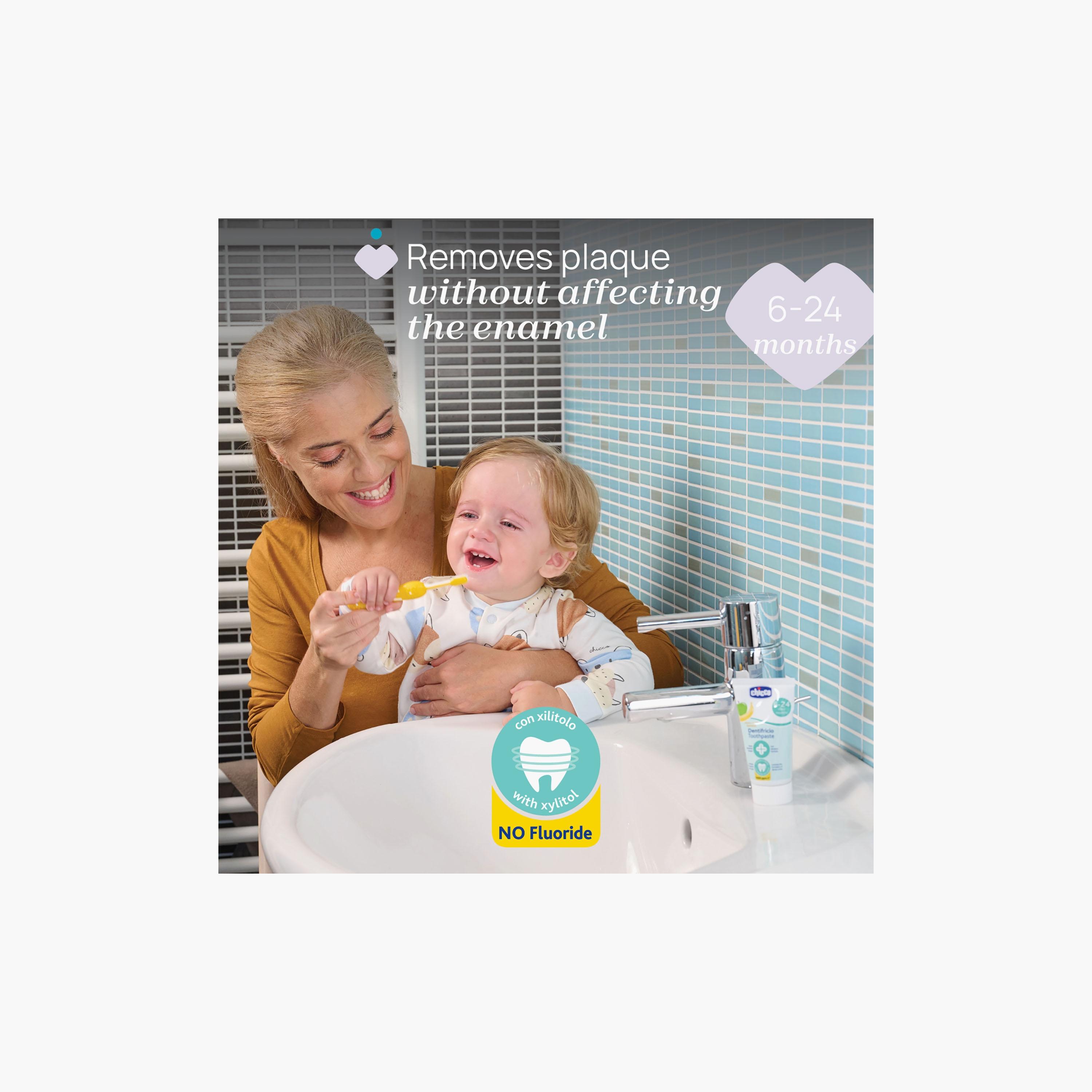 Chicco Apple-Banana Fluoride Free Toothpaste - 50ml - 6-24 Months-baby-bathandcare-oralcare-image-2