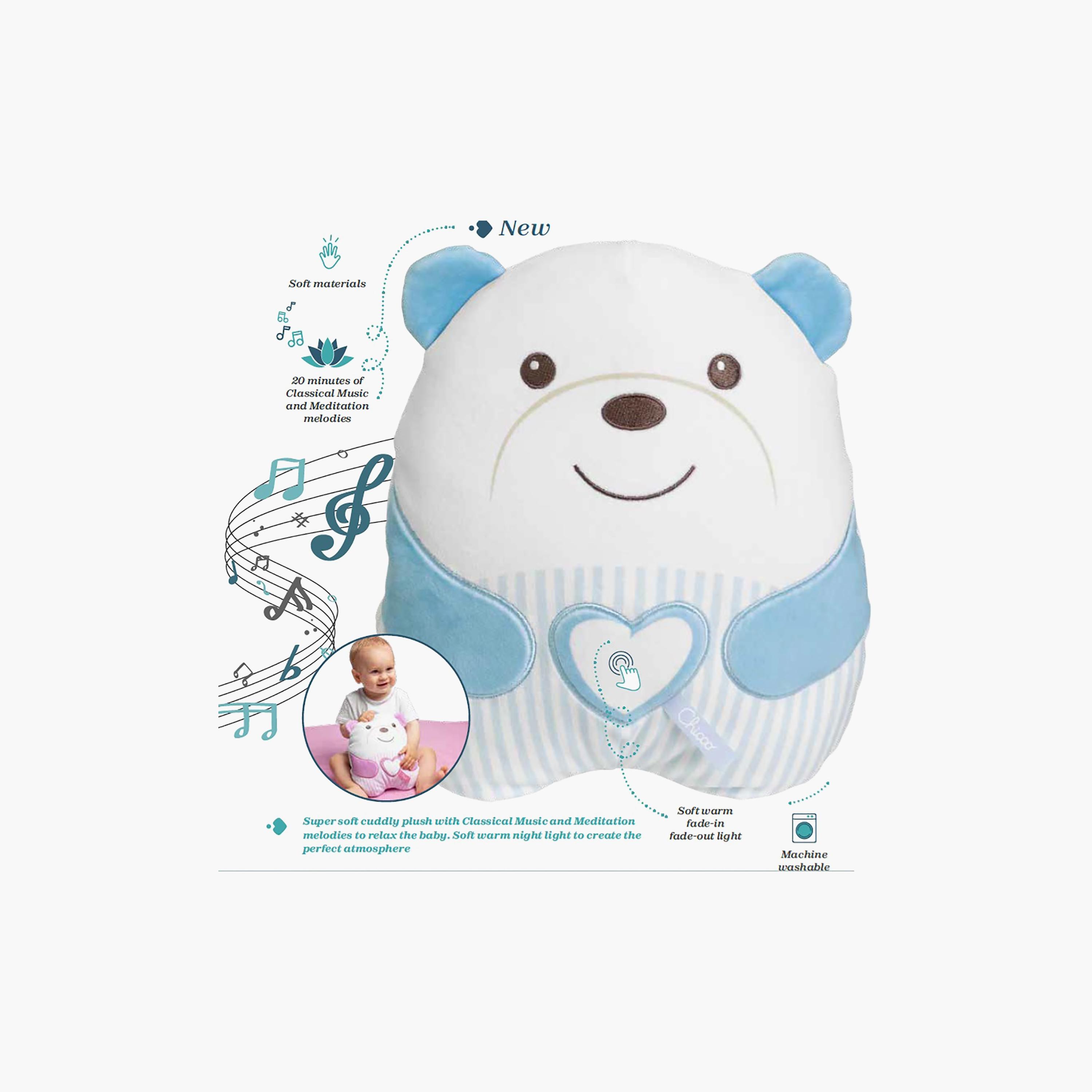 Chicco Cuddly Meditation Teddy Bear - 0 Months+ - Light Green-toys-plushsofttoys-teddybears-image-8