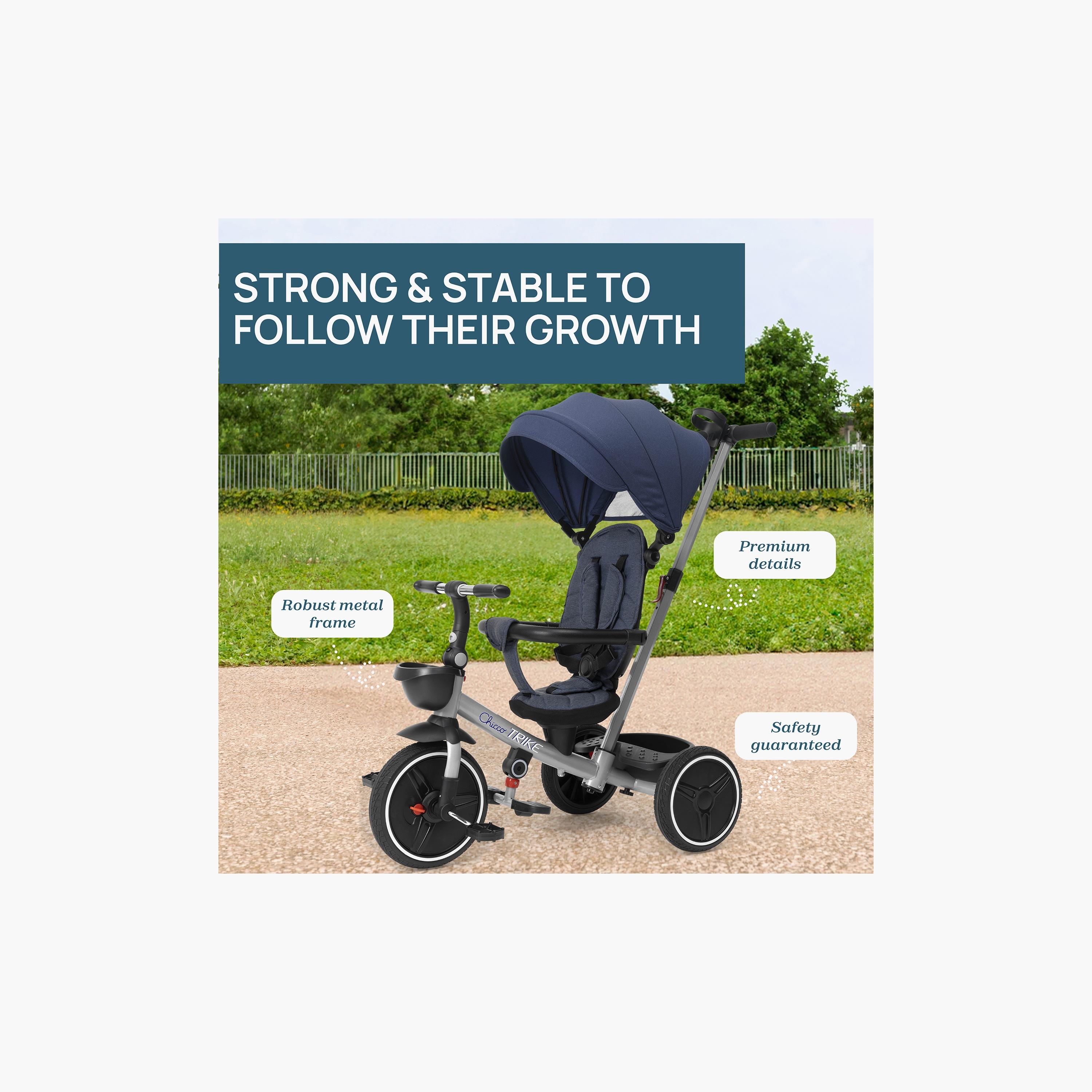 Chicco 4-in-1 Foldable Stroller Trike - 10m-5 Years-toys-outdoor-bikesandrideons-trikes-image-9